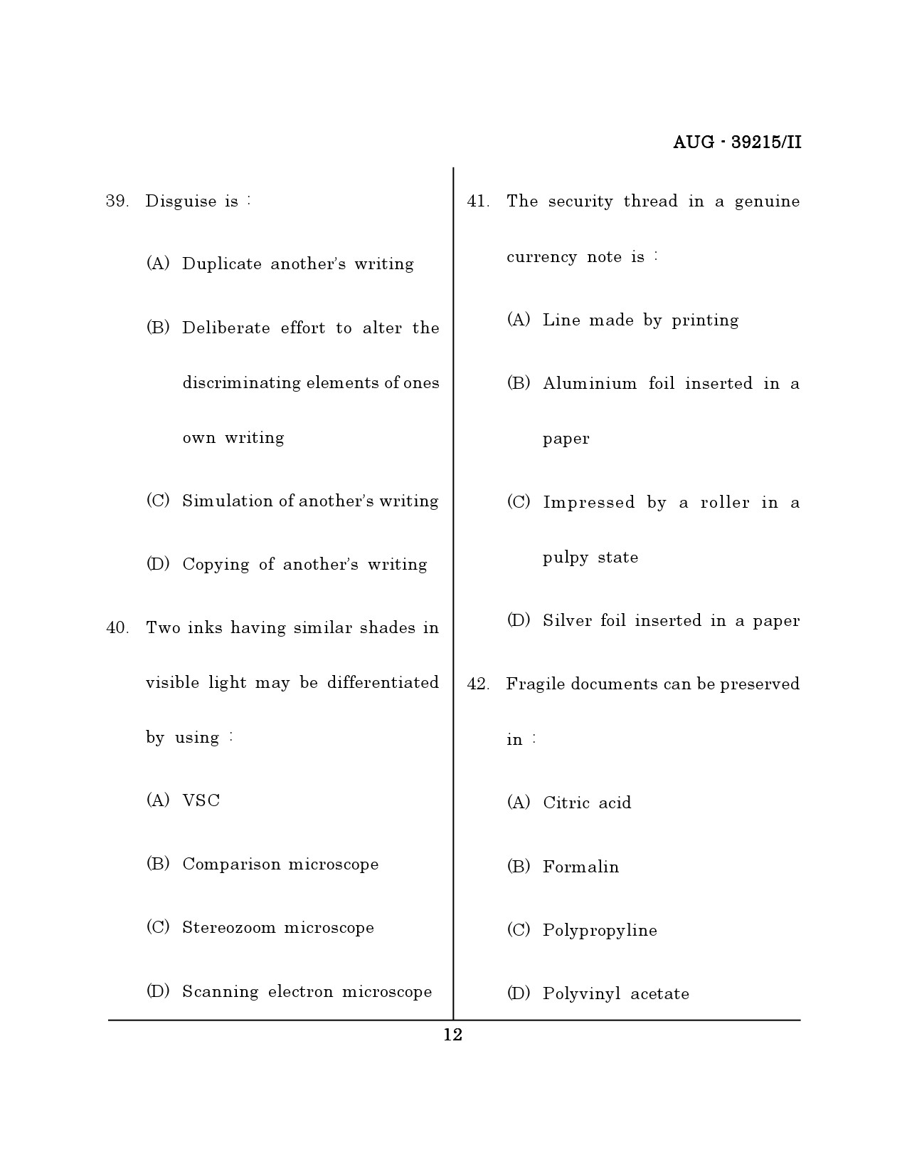 Maharashtra SET Forensic Science Question Paper II August 2015 11