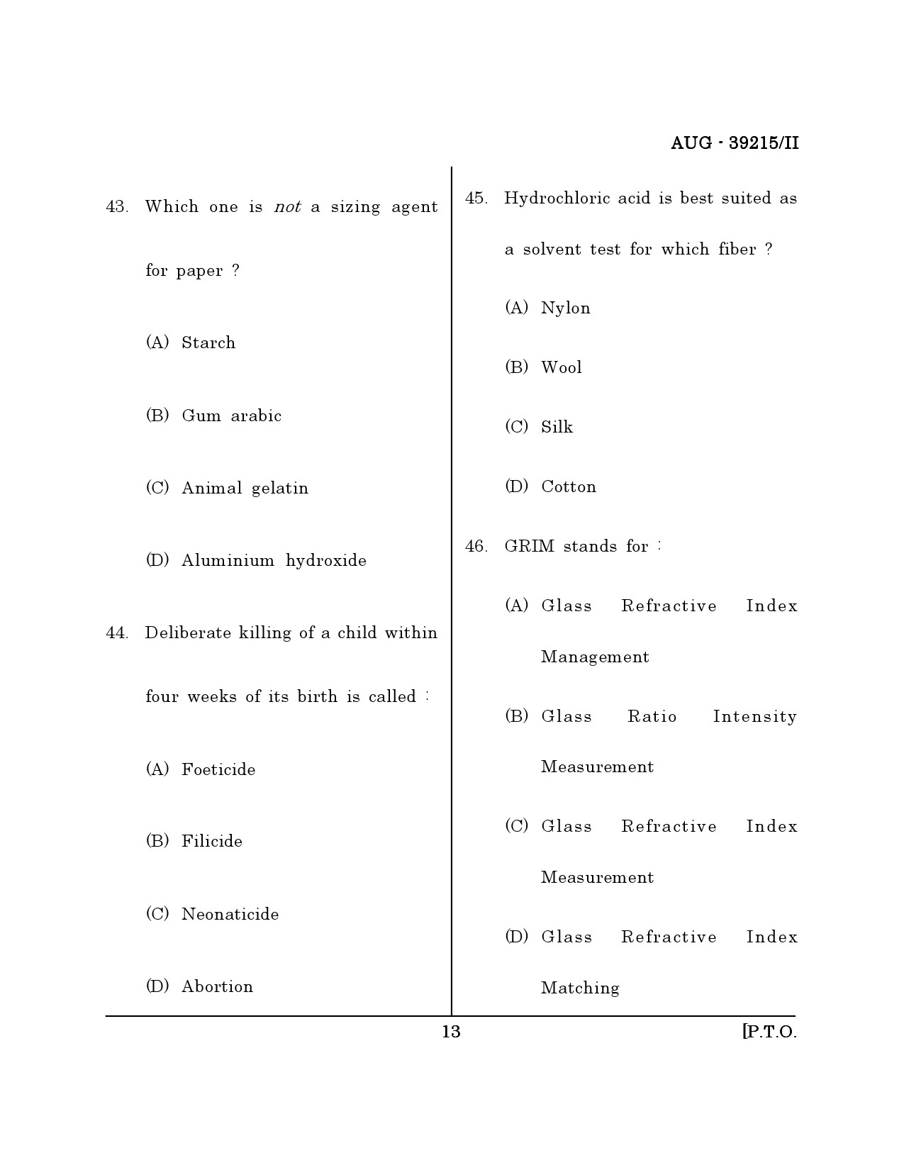 Maharashtra SET Forensic Science Question Paper II August 2015 12