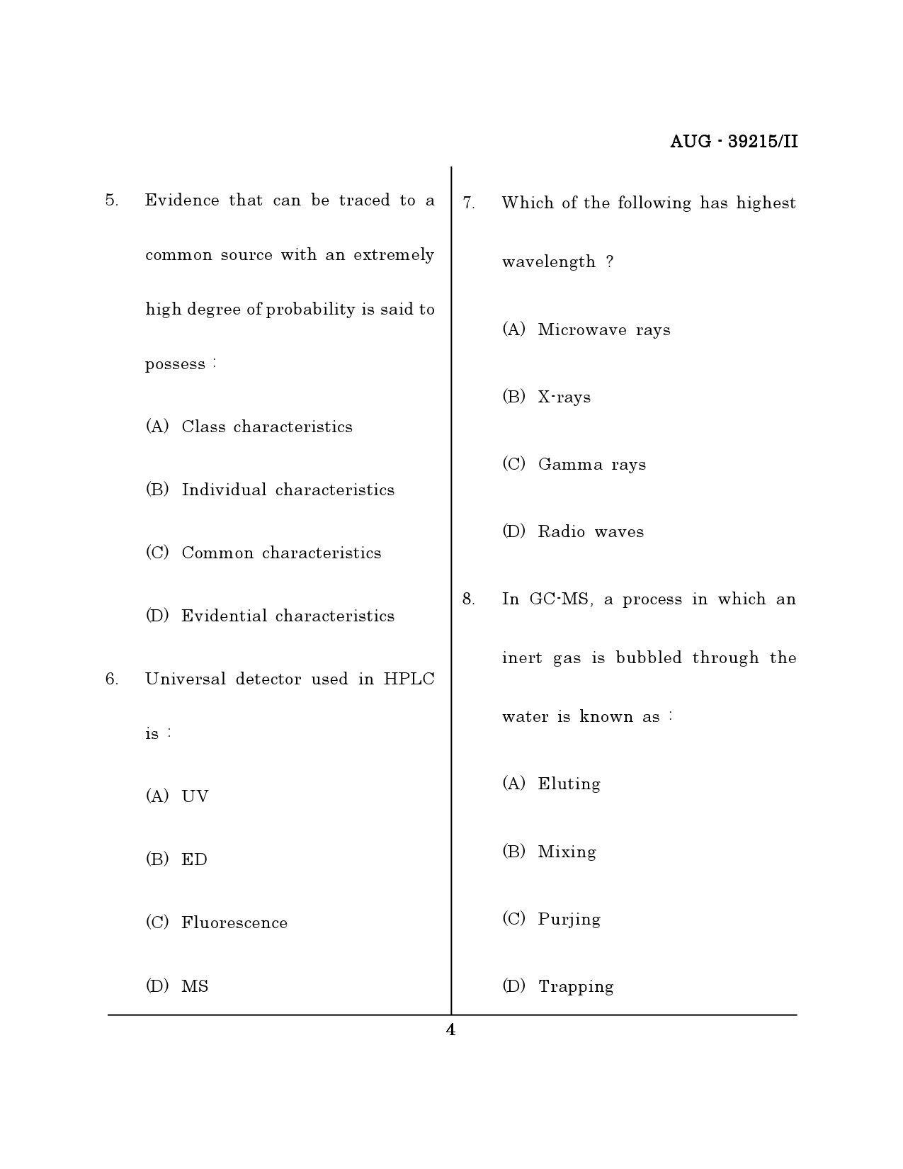 Maharashtra SET Forensic Science Question Paper II August 2015 3