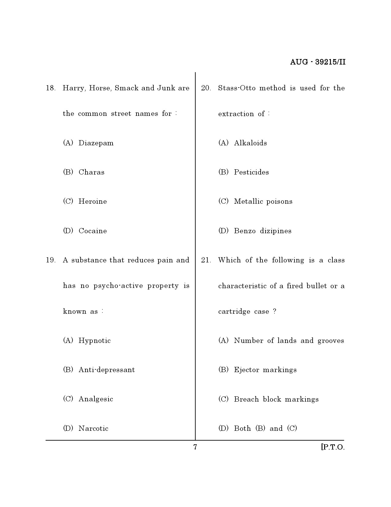 Maharashtra SET Forensic Science Question Paper II August 2015 6