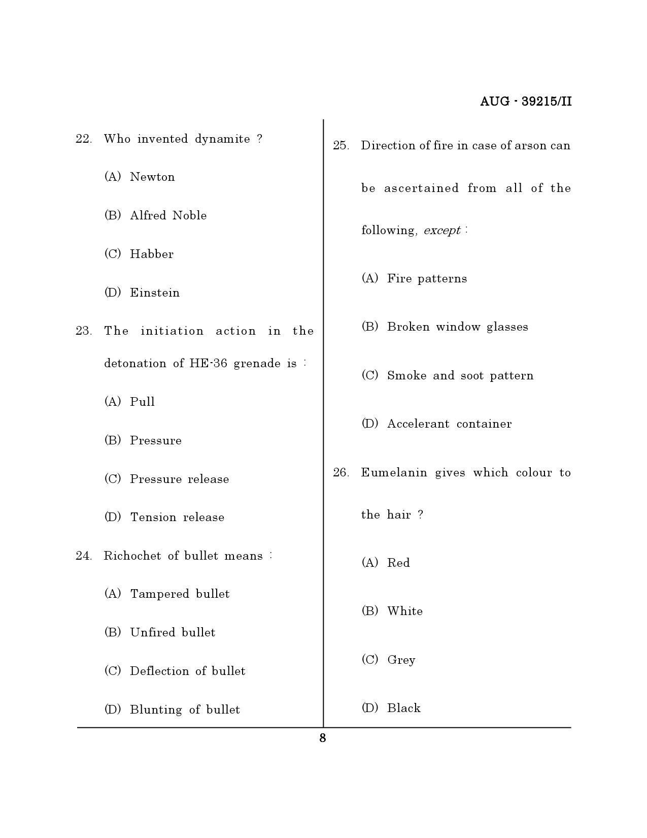 Maharashtra SET Forensic Science Question Paper II August 2015 7