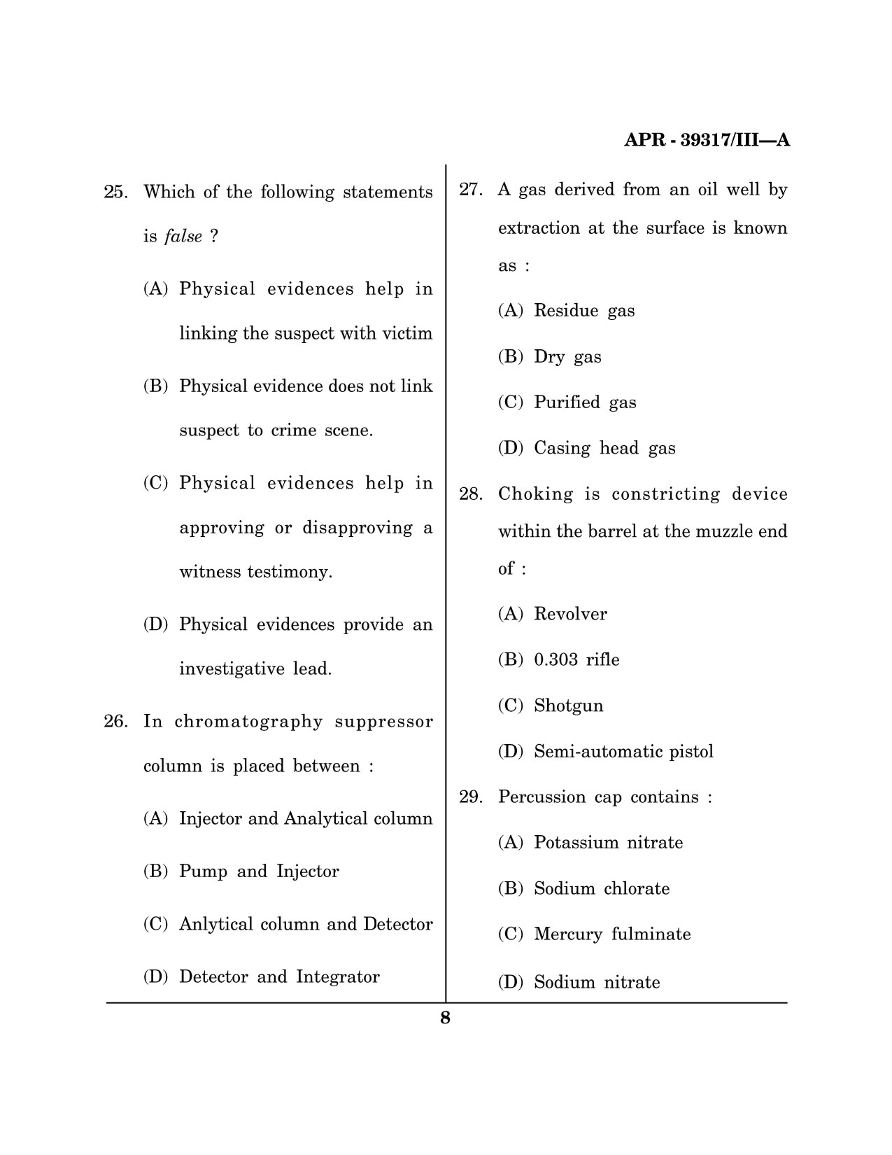Maharashtra SET Forensic Science Question Paper III April 2017 7