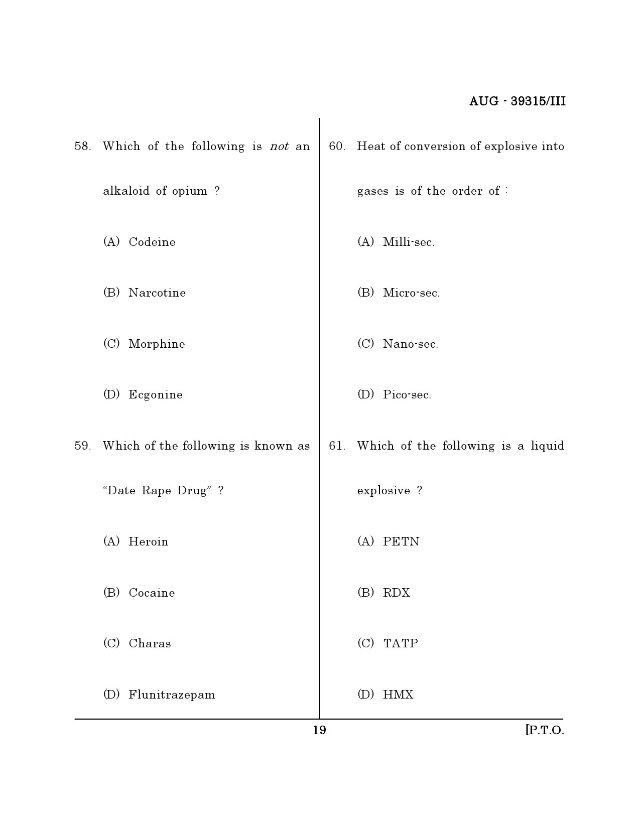 Maharashtra SET Forensic Science Question Paper III August 2015 18