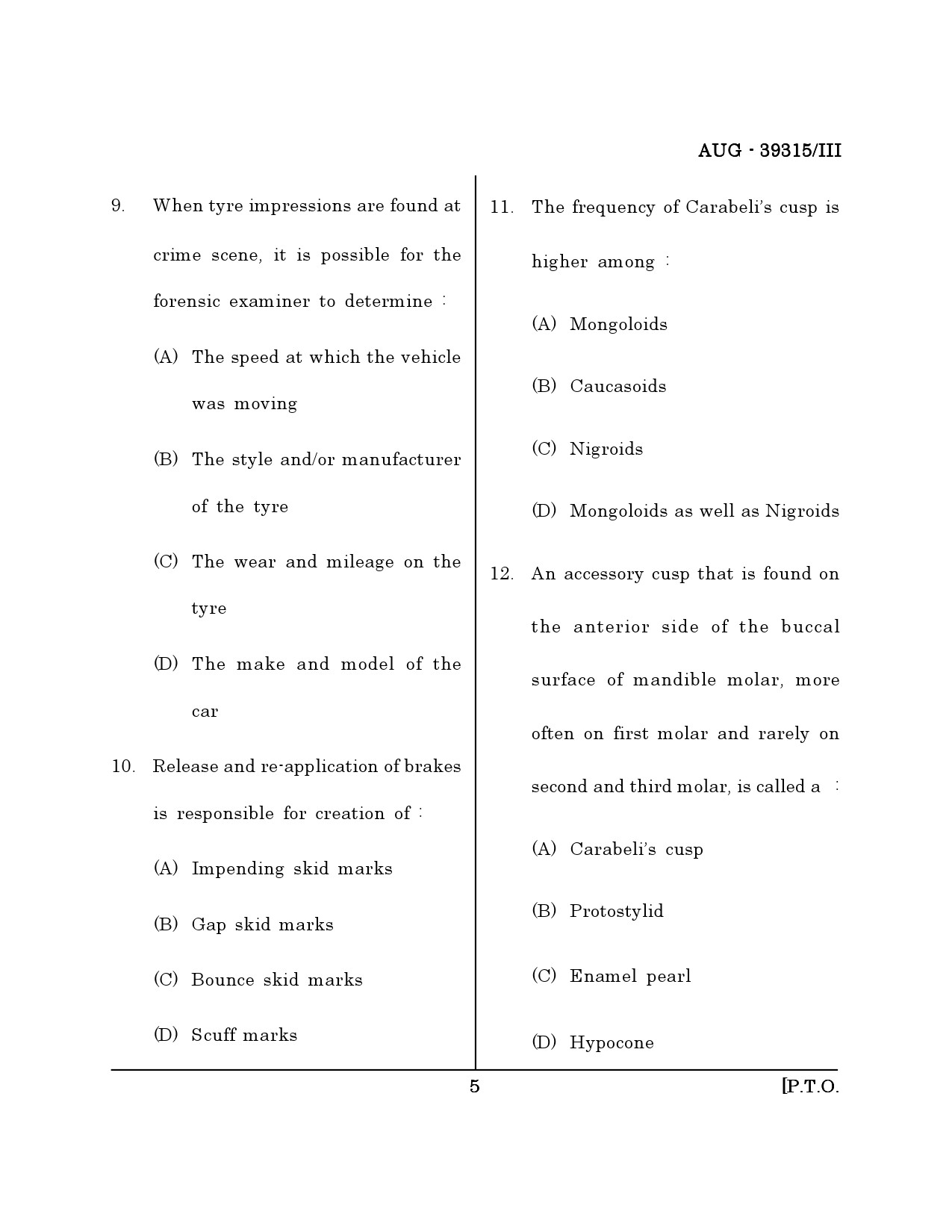 Maharashtra SET Forensic Science Question Paper III August 2015 4