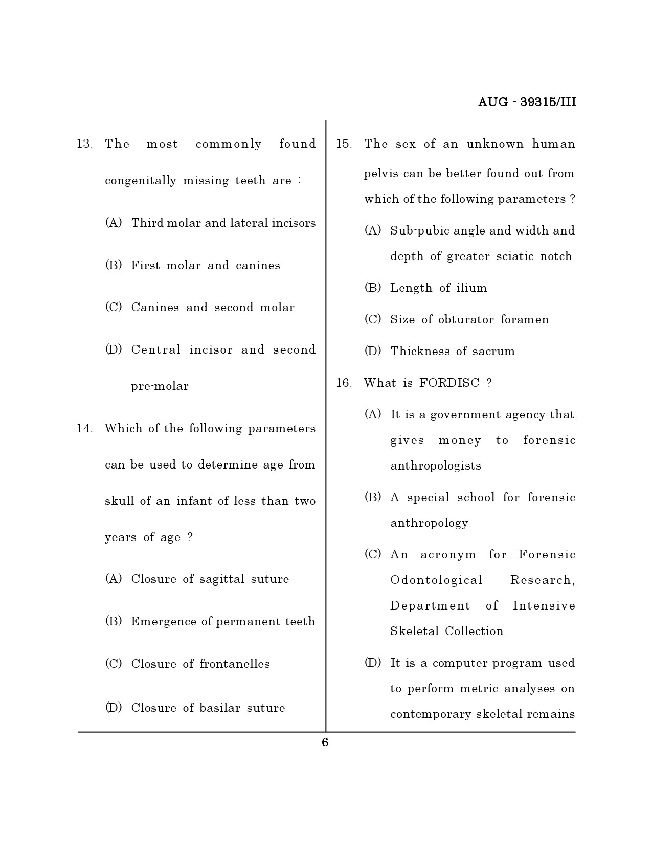 Maharashtra SET Forensic Science Question Paper III August 2015 5