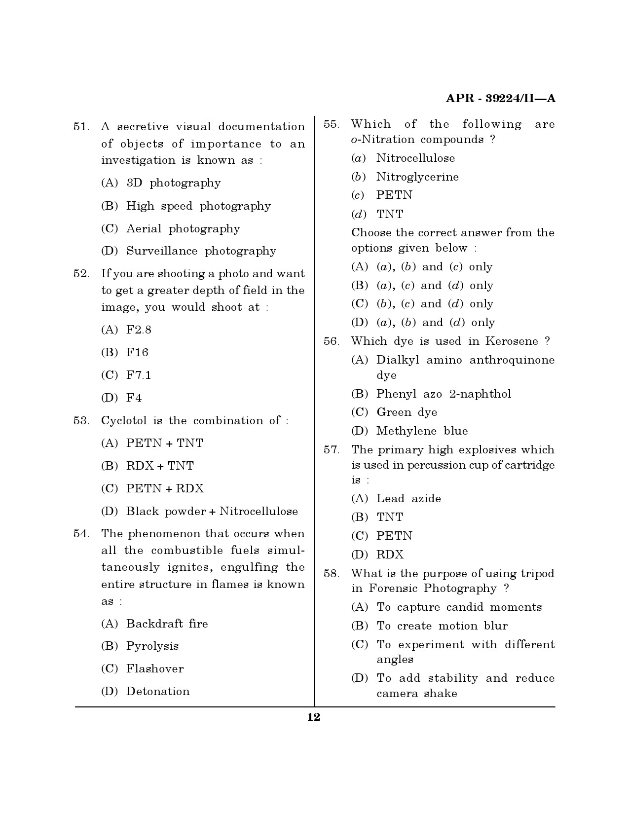 MH SET Forensic Science Question Paper II April 2024 11