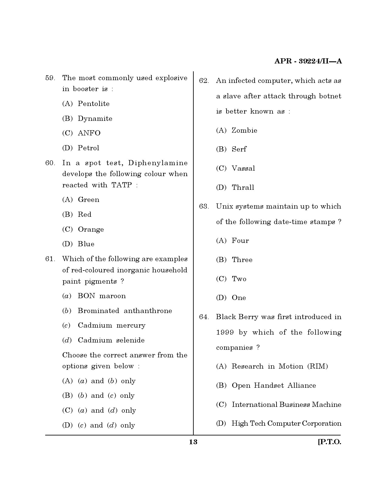 MH SET Forensic Science Question Paper II April 2024 12