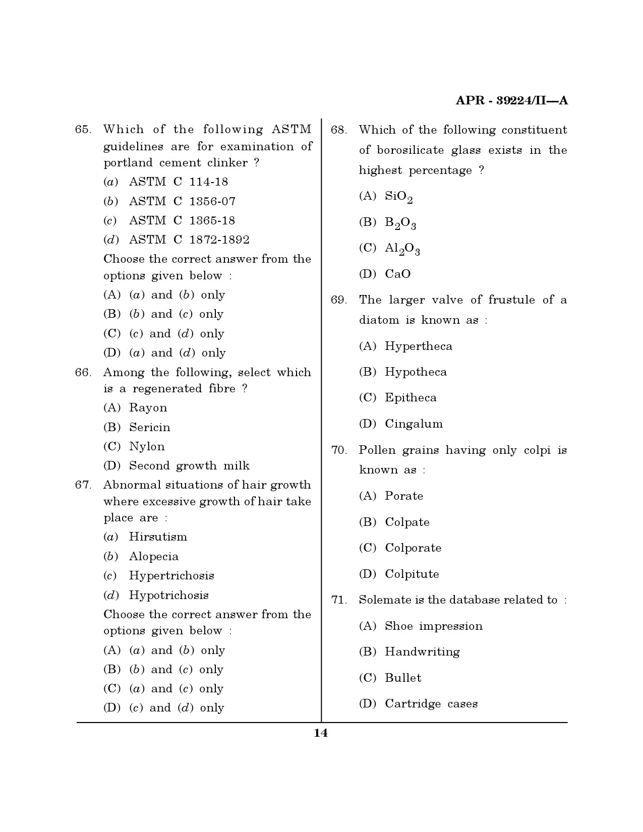 MH SET Forensic Science Question Paper II April 2024 13