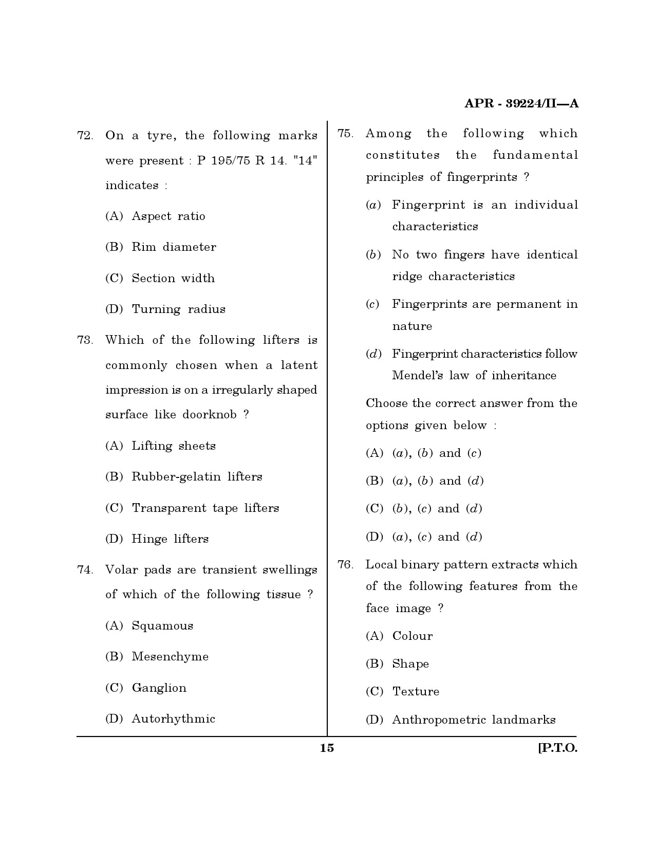 MH SET Forensic Science Question Paper II April 2024 14