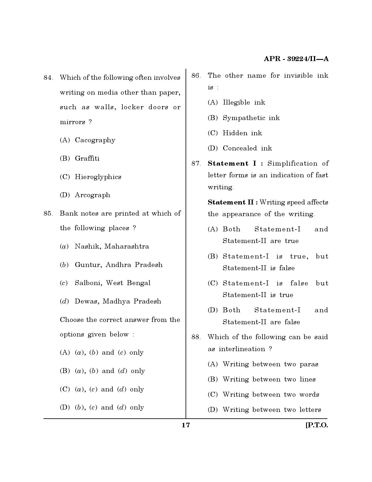 MH SET Forensic Science Question Paper II April 2024 16