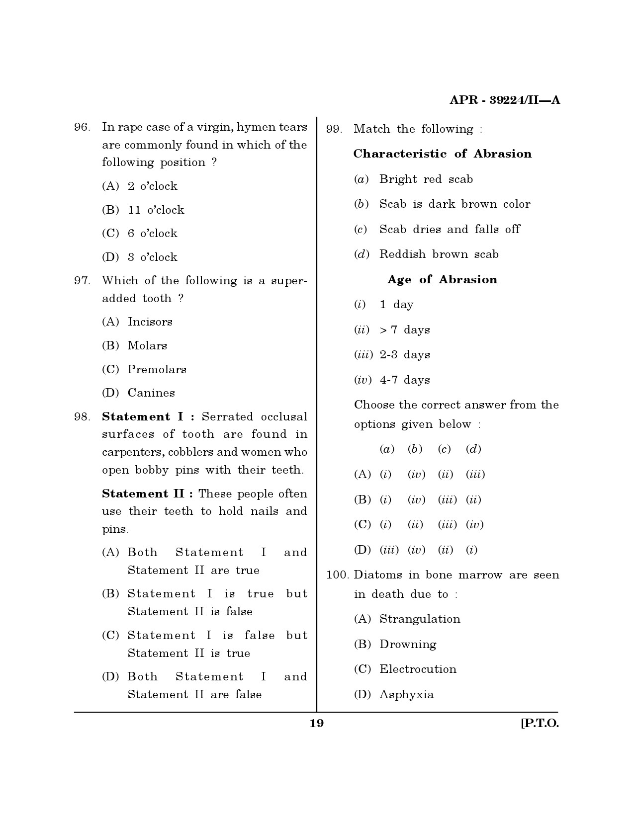 MH SET Forensic Science Question Paper II April 2024 18