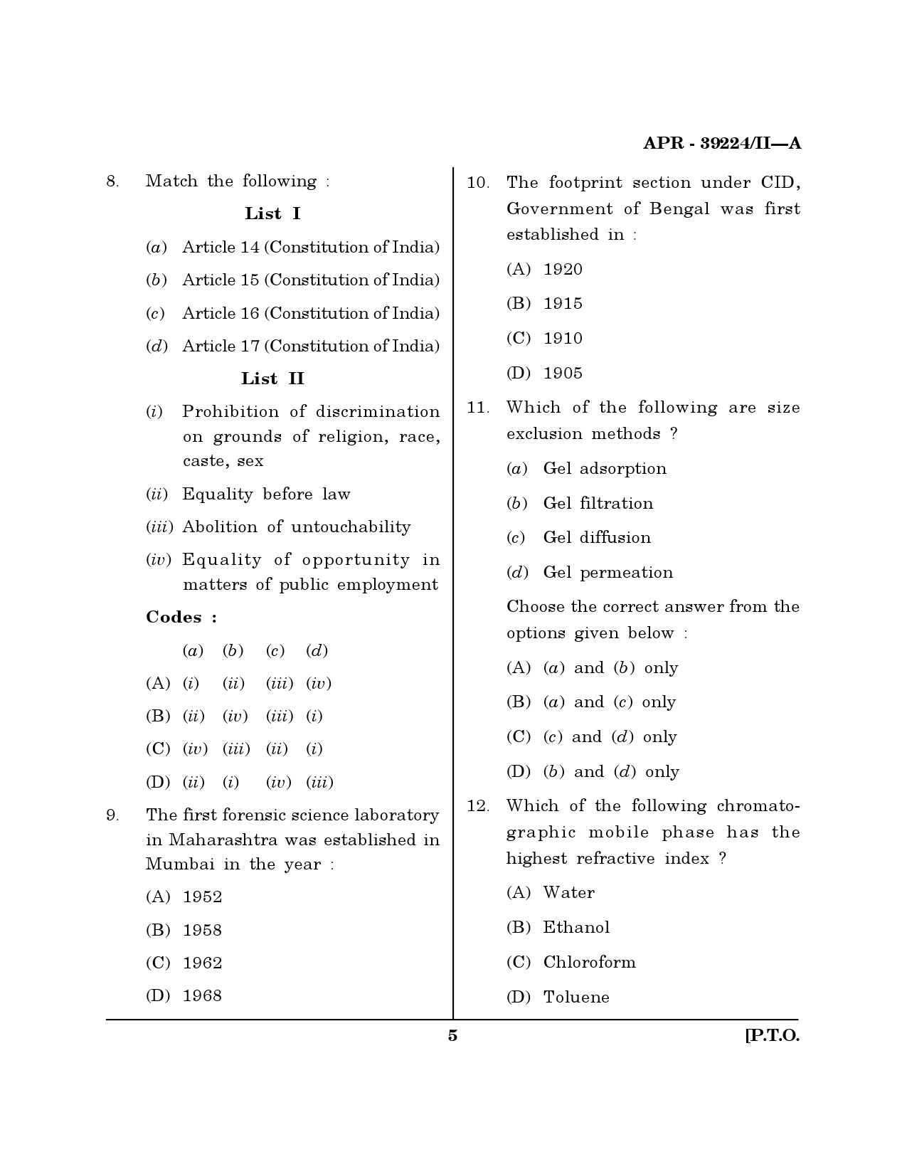 MH SET Forensic Science Question Paper II April 2024 4