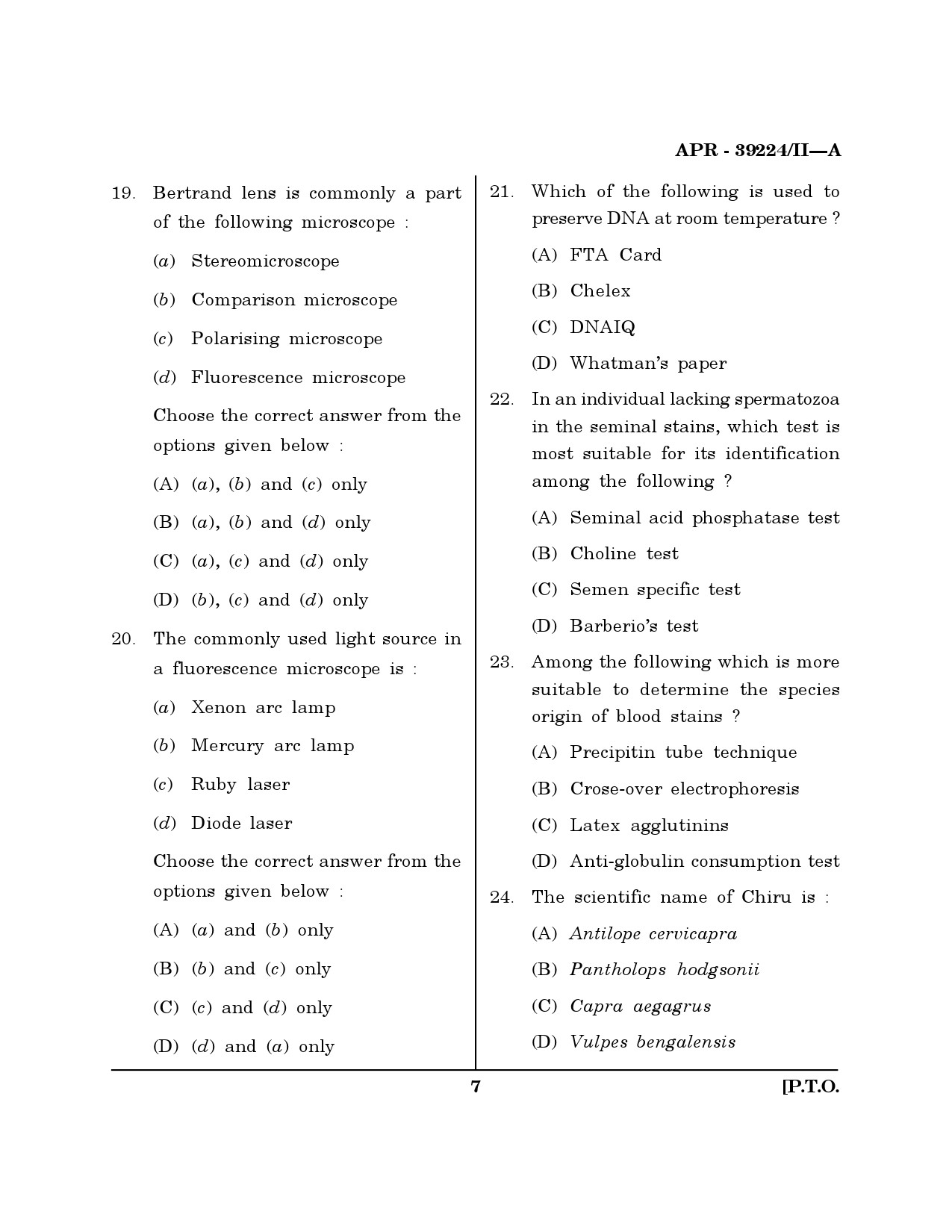 MH SET Forensic Science Question Paper II April 2024 6