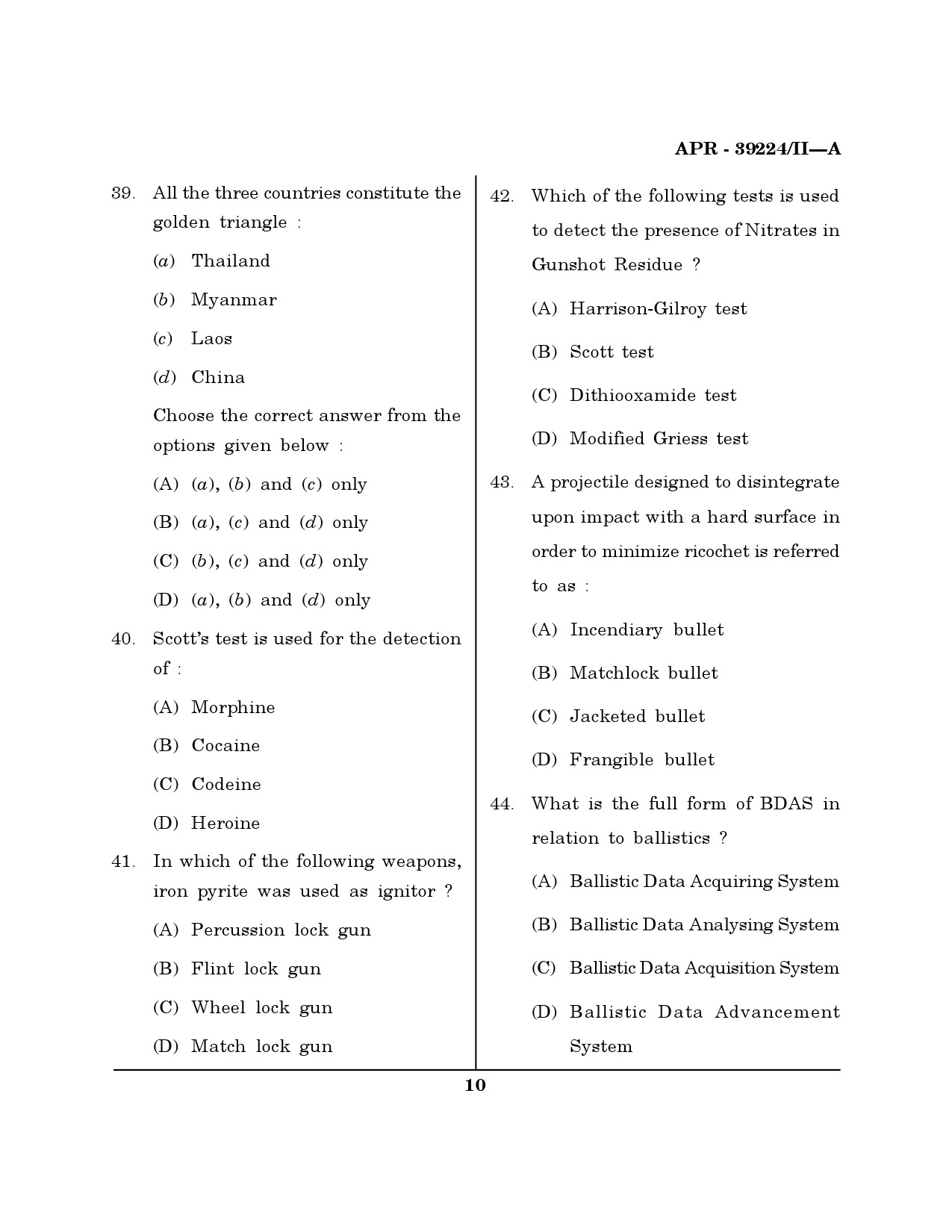 MH SET Forensic Science Question Paper II April 2024 9