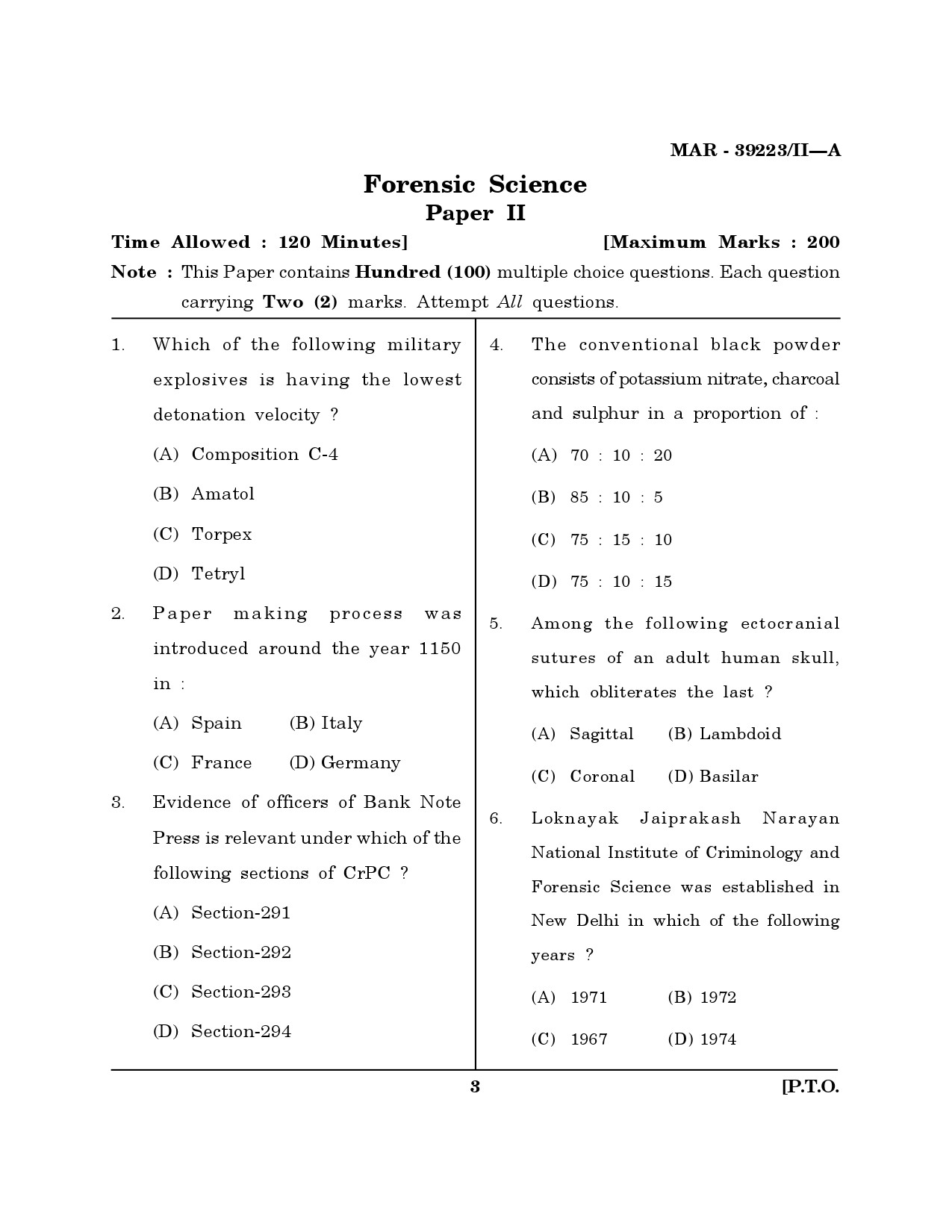 MH SET Forensic Science Question Paper II March 2023 2