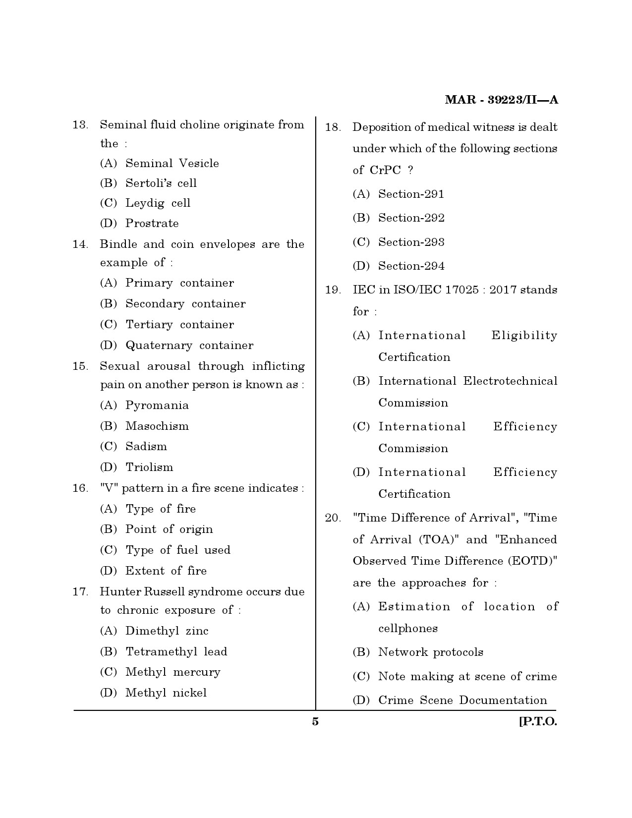 MH SET Forensic Science Question Paper II March 2023 4