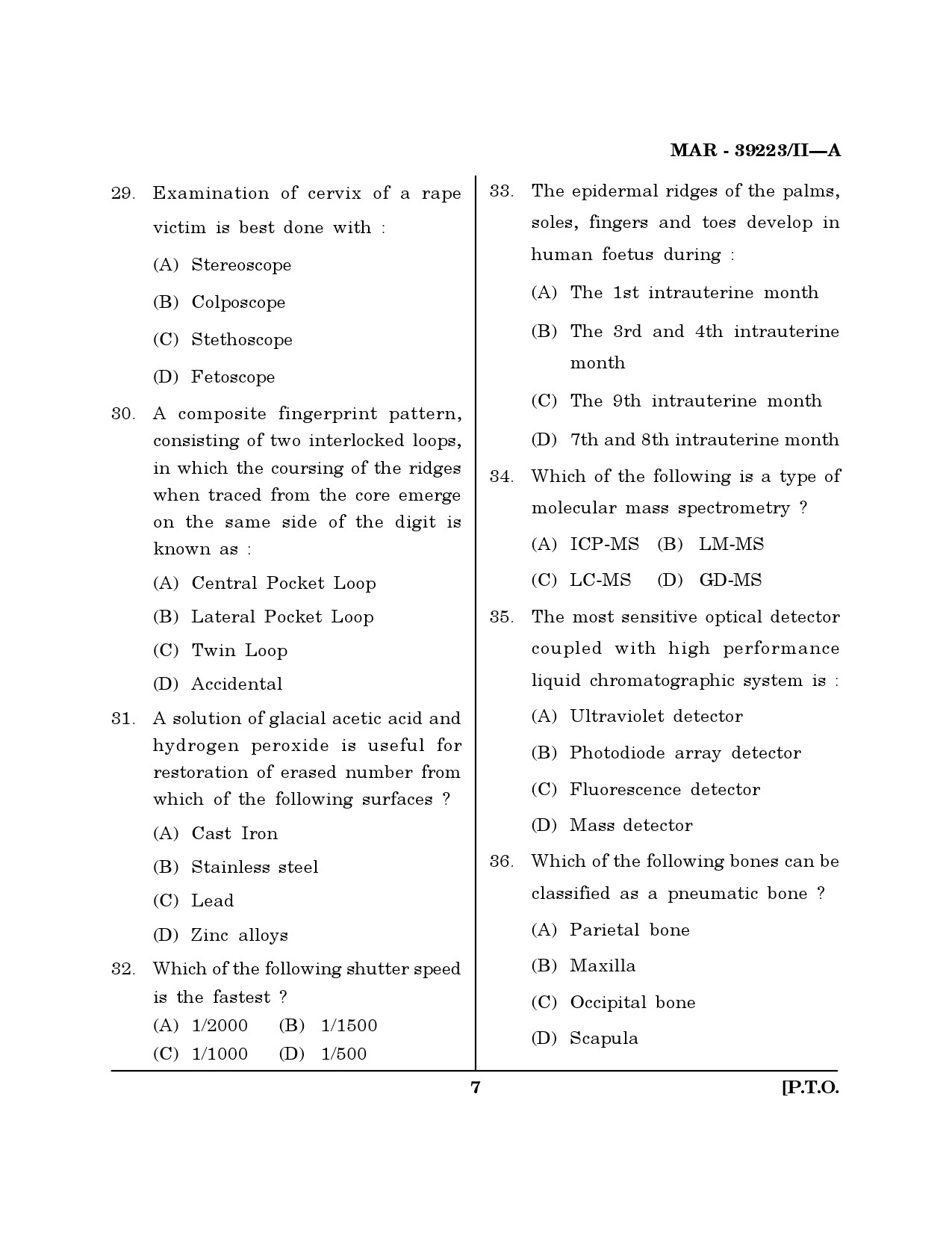 MH SET Forensic Science Question Paper II March 2023 6