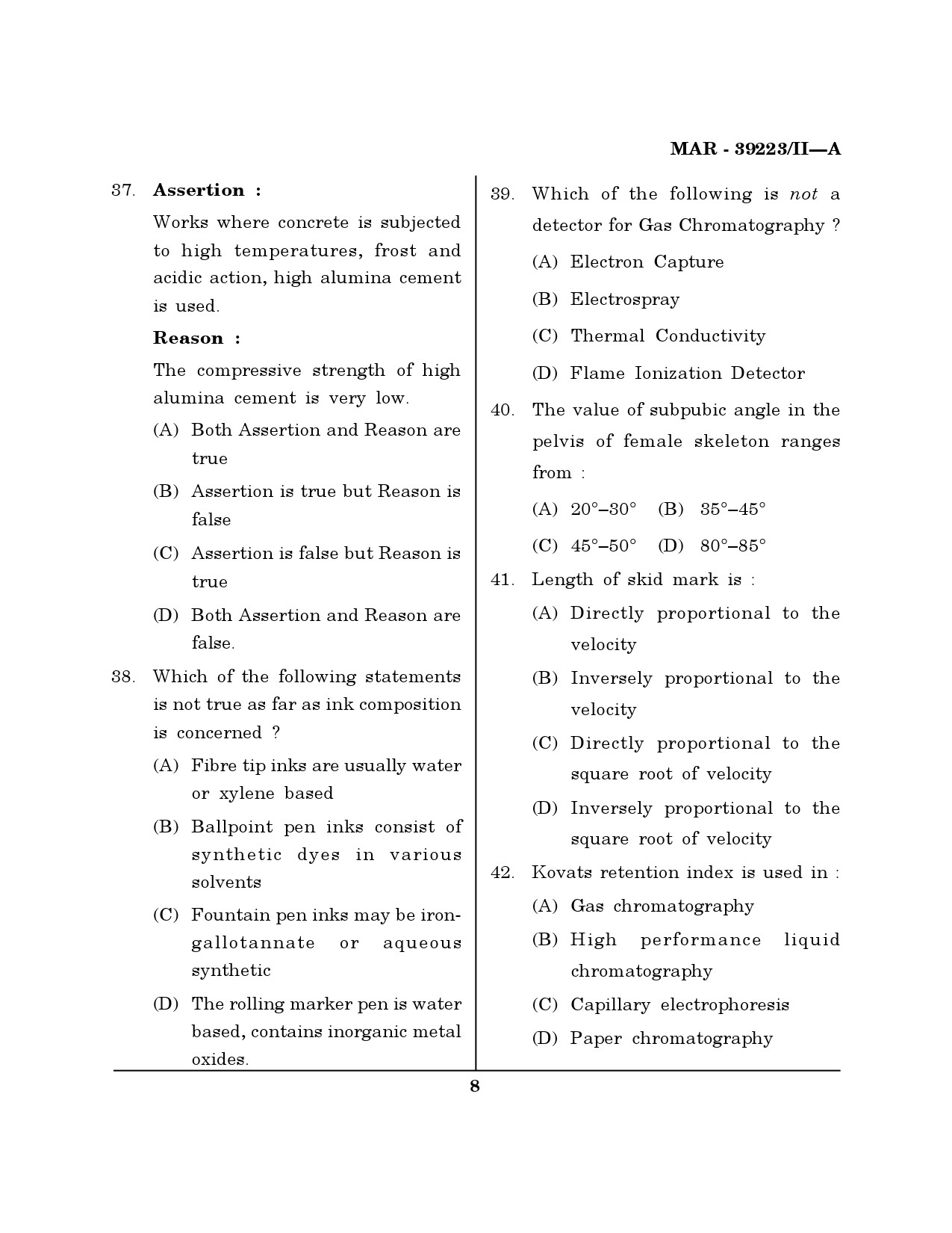 MH SET Forensic Science Question Paper II March 2023 7