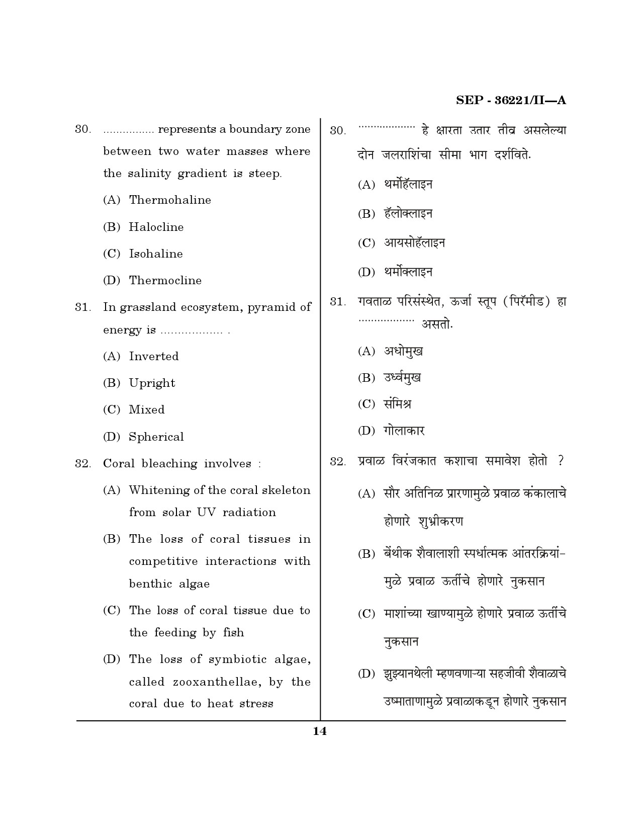 Maharashtra SET Geography Exam Question Paper September 2021 13