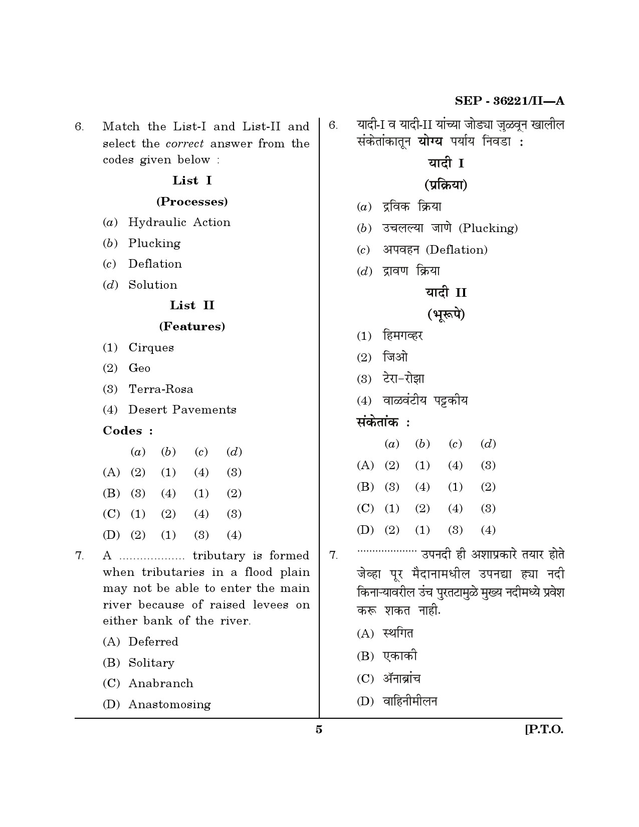 Maharashtra SET Geography Exam Question Paper September 2021 4