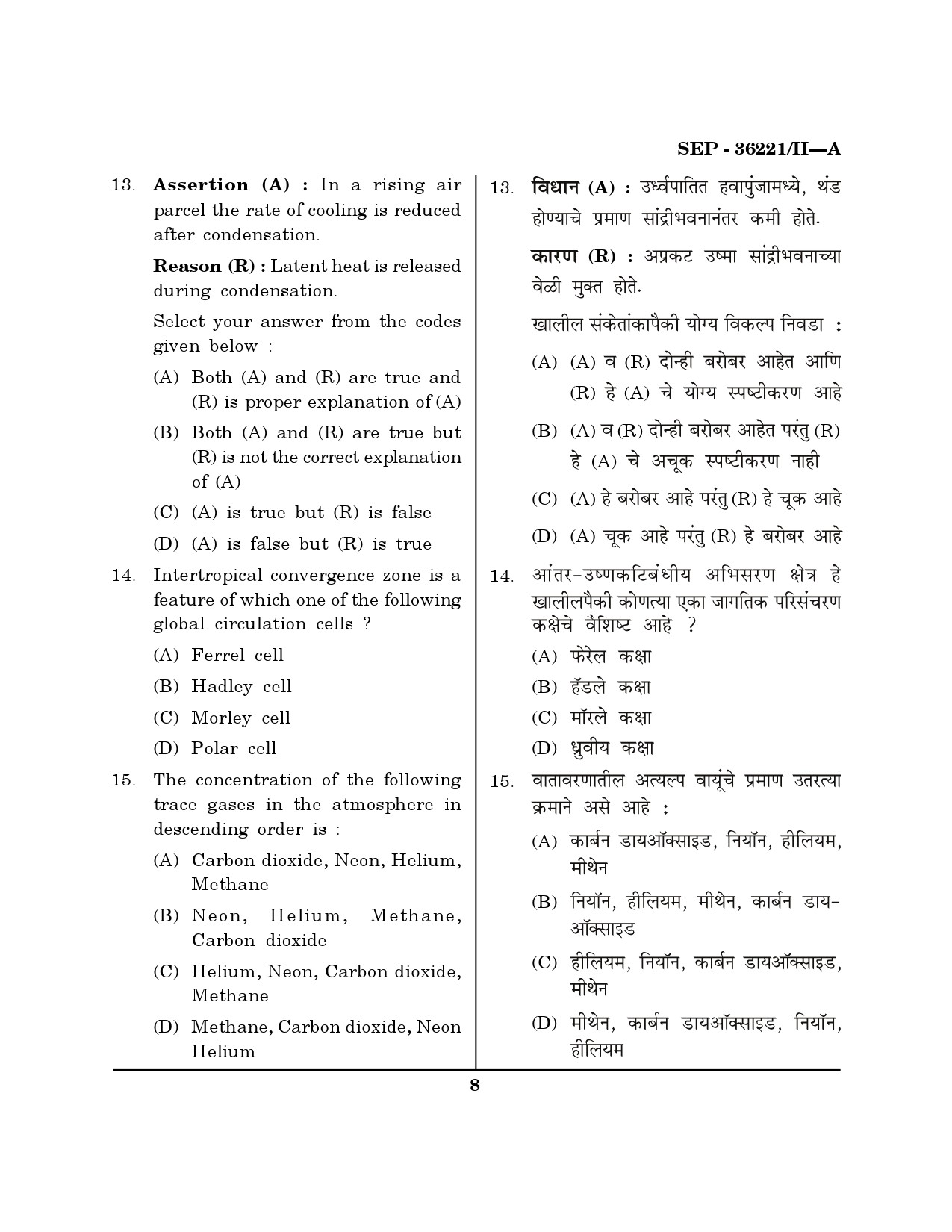 Maharashtra SET Geography Exam Question Paper September 2021 7