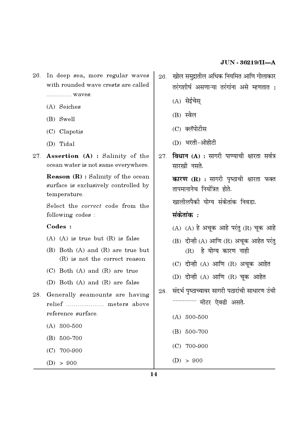 Maharashtra SET Geography Question Paper II June 2019 13