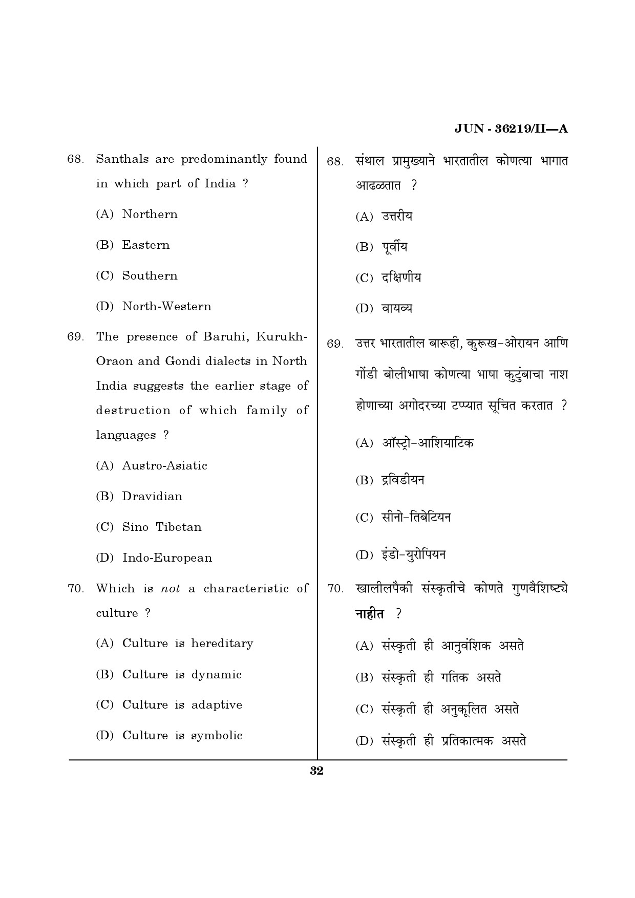 Maharashtra SET Geography Question Paper II June 2019 31