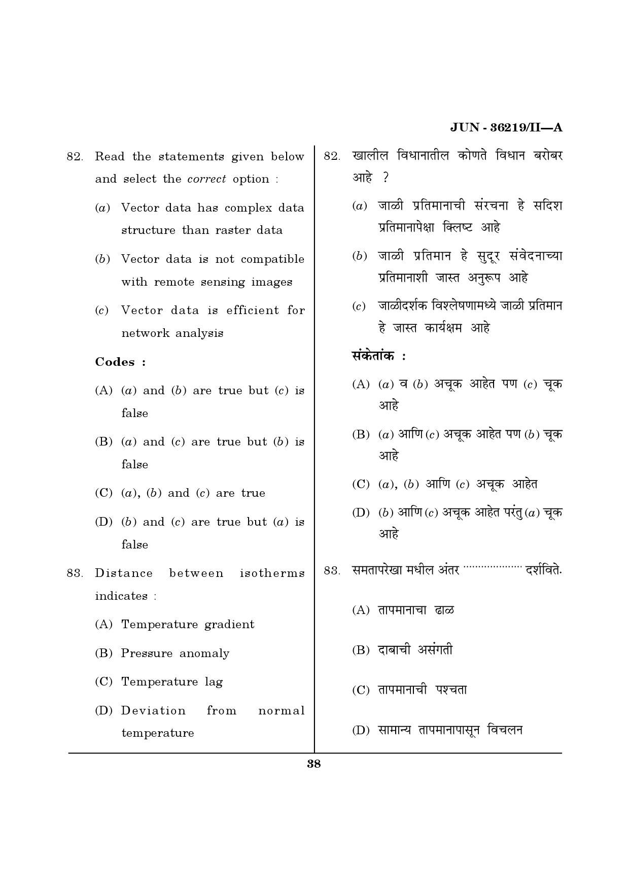Maharashtra SET Geography Question Paper II June 2019 37