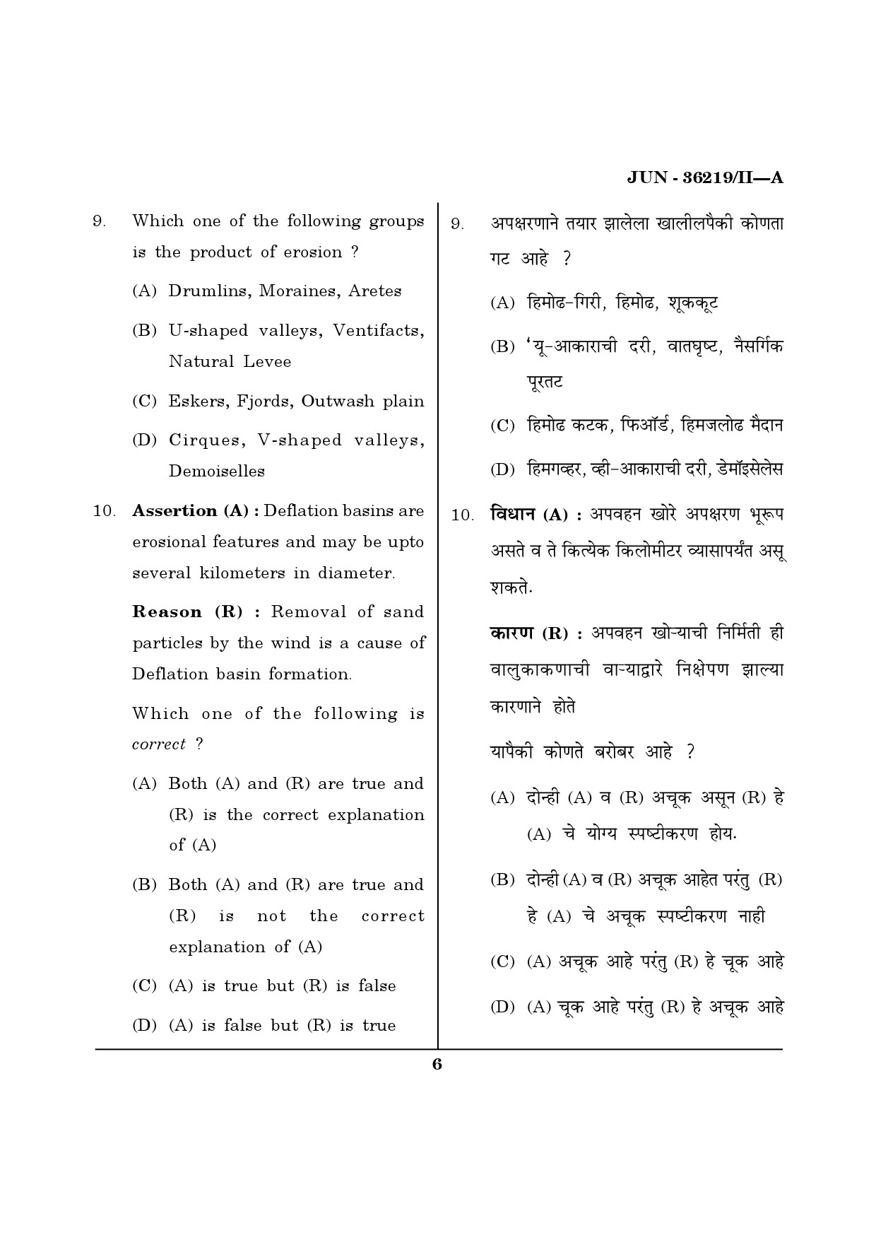 Maharashtra SET Geography Question Paper II June 2019 5