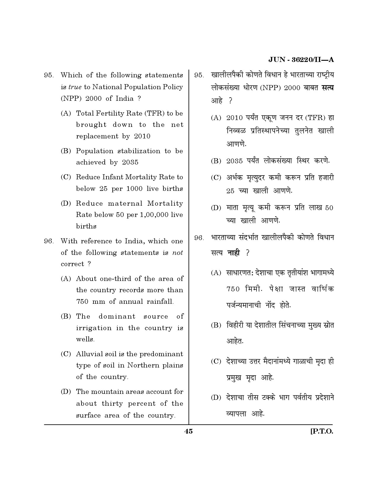 Maharashtra SET Geography Question Paper II June 2020 44