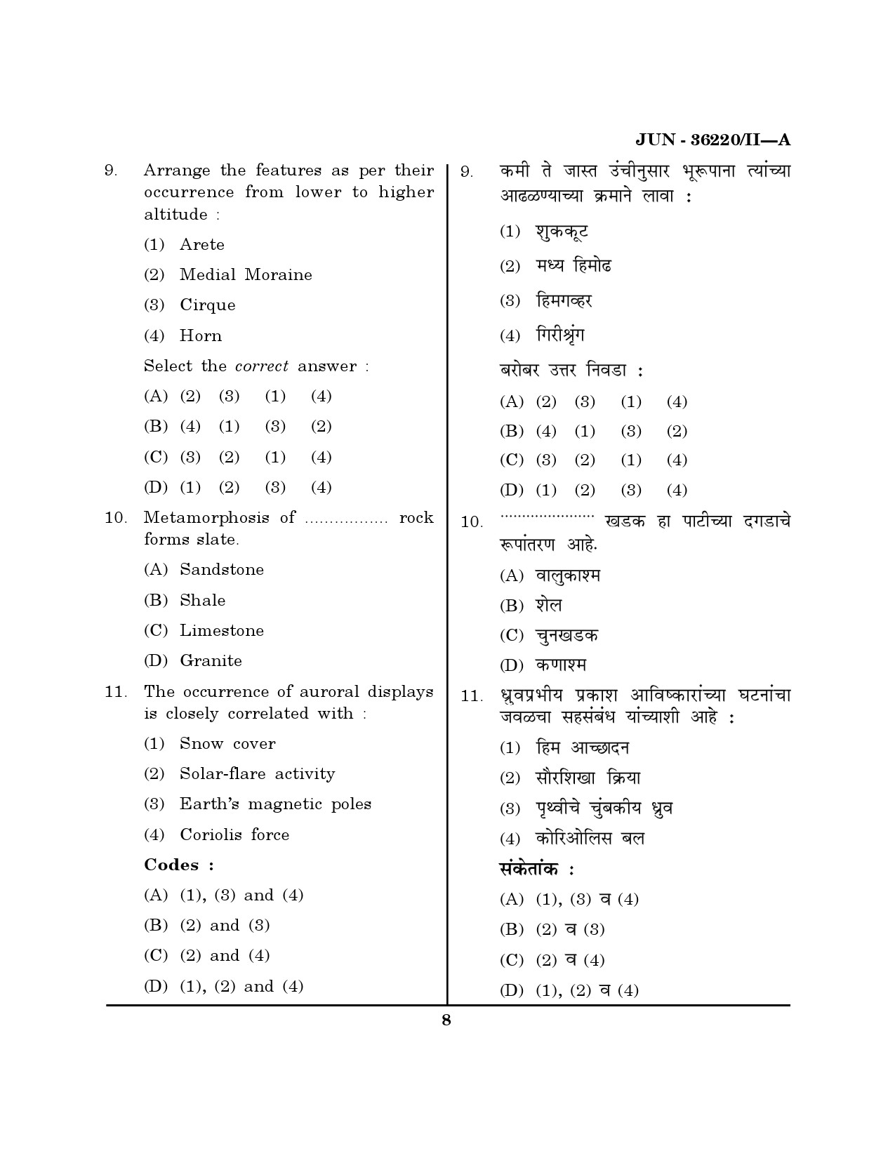 Maharashtra SET Geography Question Paper II June 2020 7