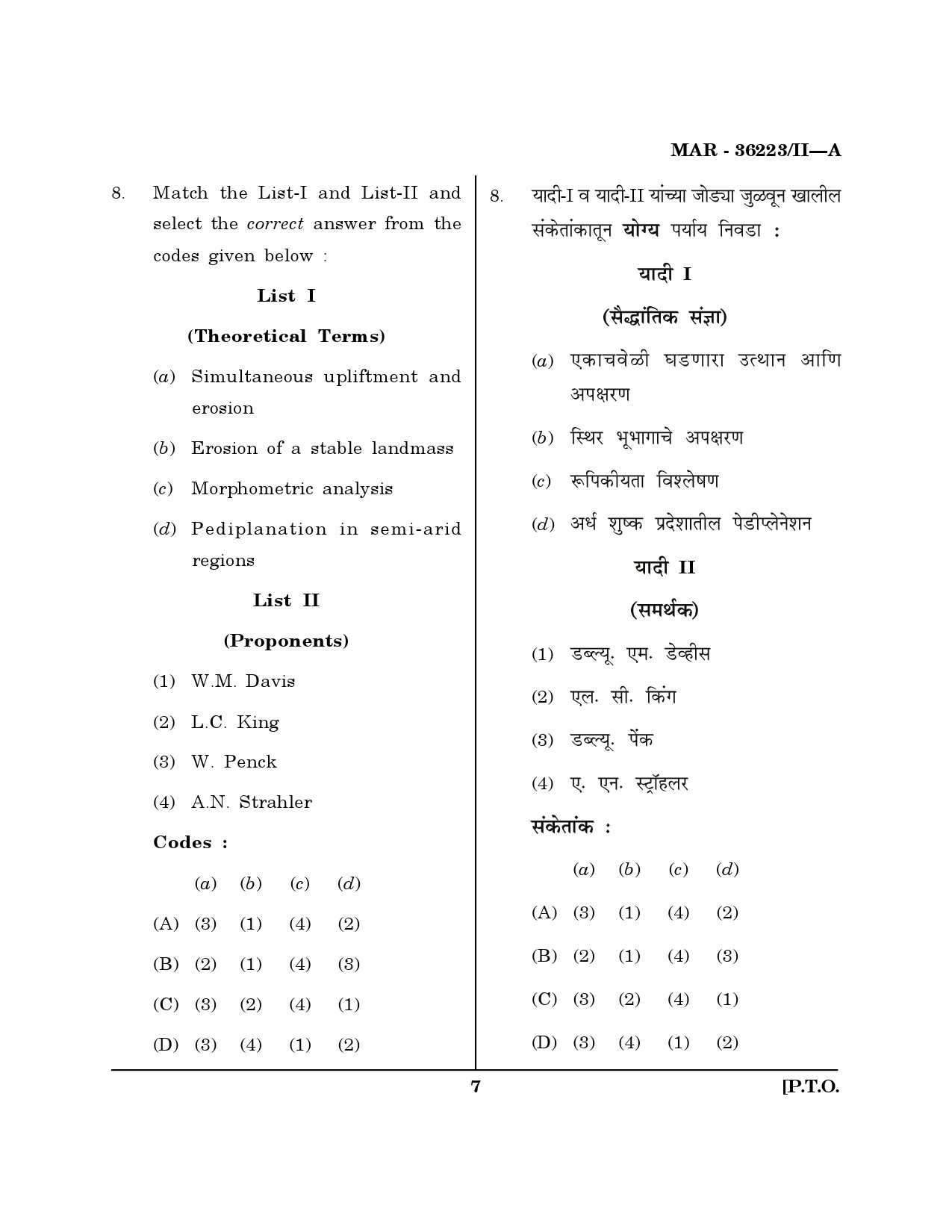 MH SET Geography Question Paper II March 2023 6