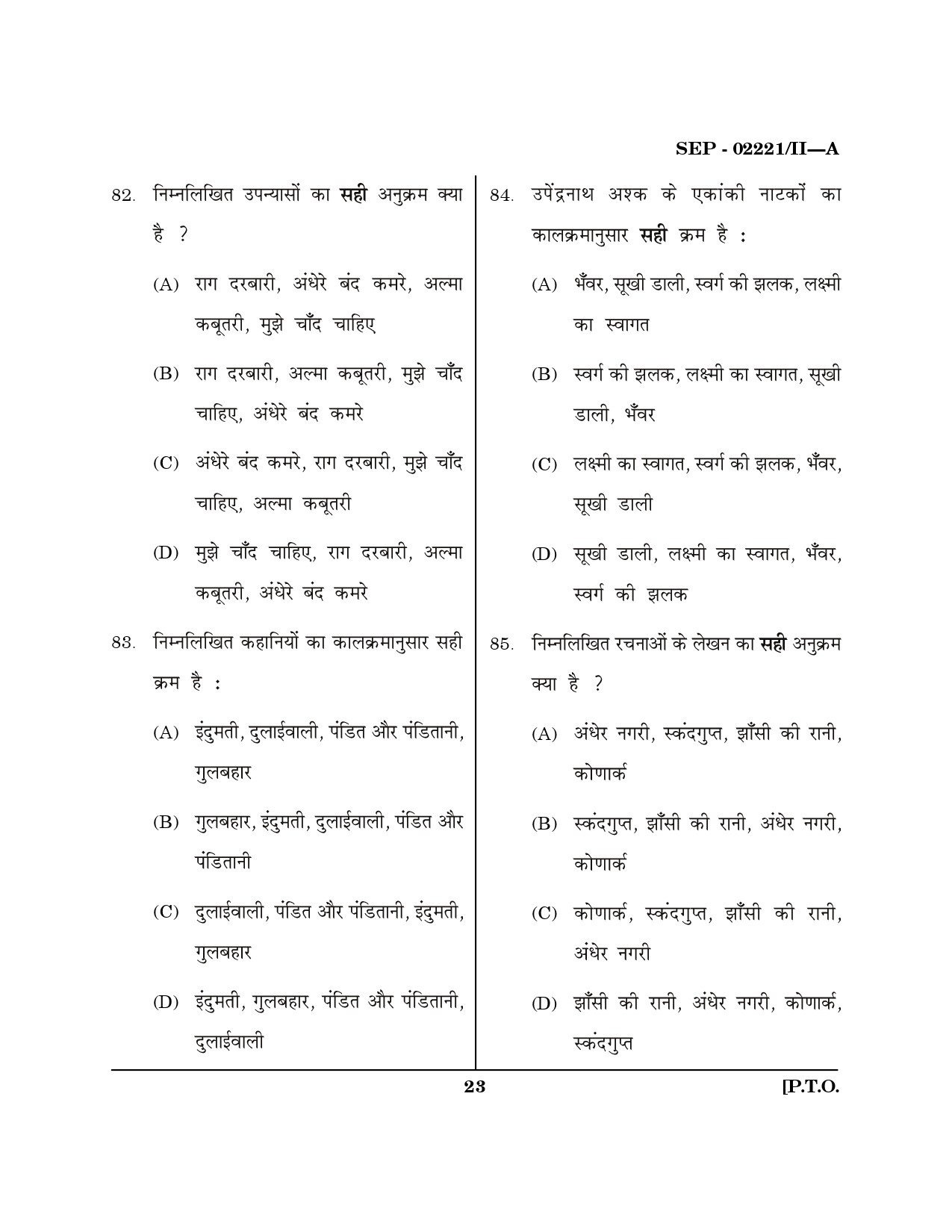 Maharashtra SET Hindi Exam Question Paper September 2021 22