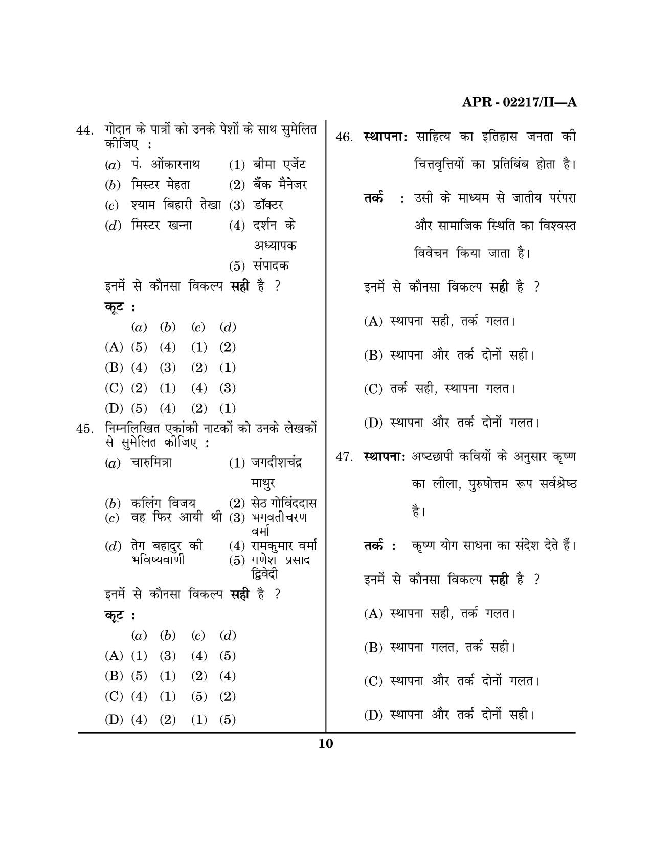 Maharashtra SET Hindi Question Paper II April 2017 9