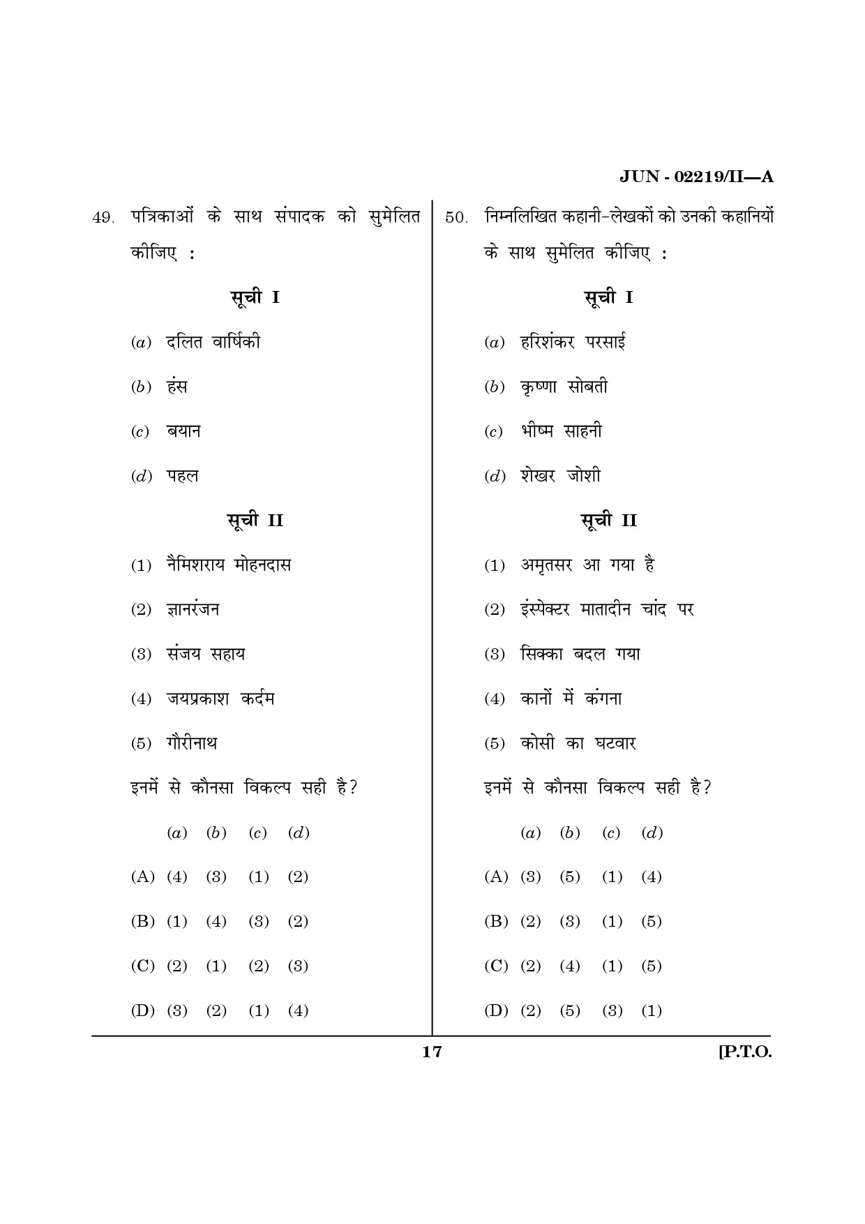 Maharashtra SET Hindi Question Paper II June 2019 16