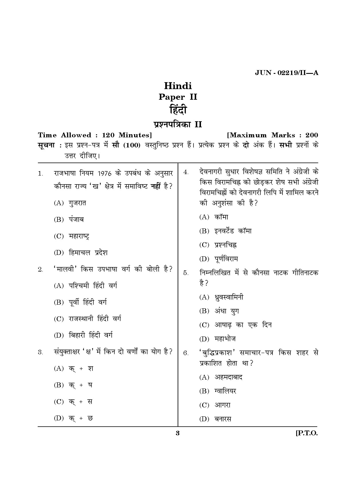 Maharashtra SET Hindi Question Paper II June 2019 2