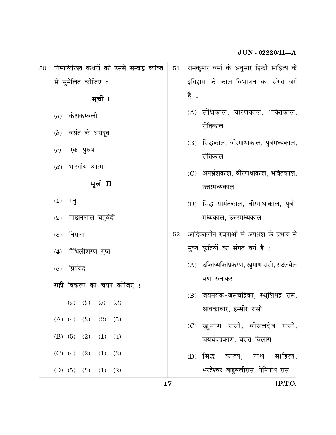 Maharashtra SET Hindi Question Paper II June 2020 16