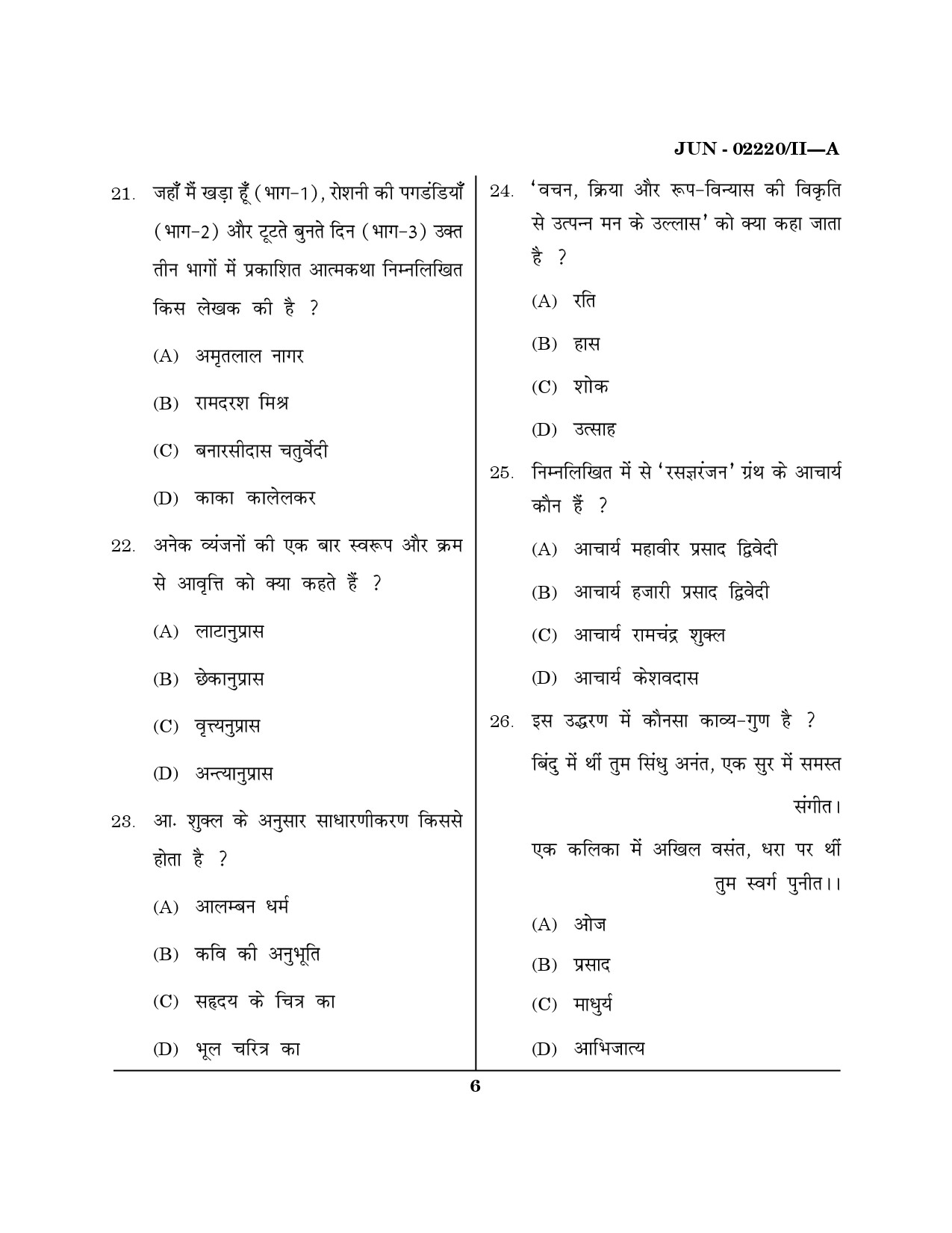 Maharashtra SET Hindi Question Paper II June 2020 5