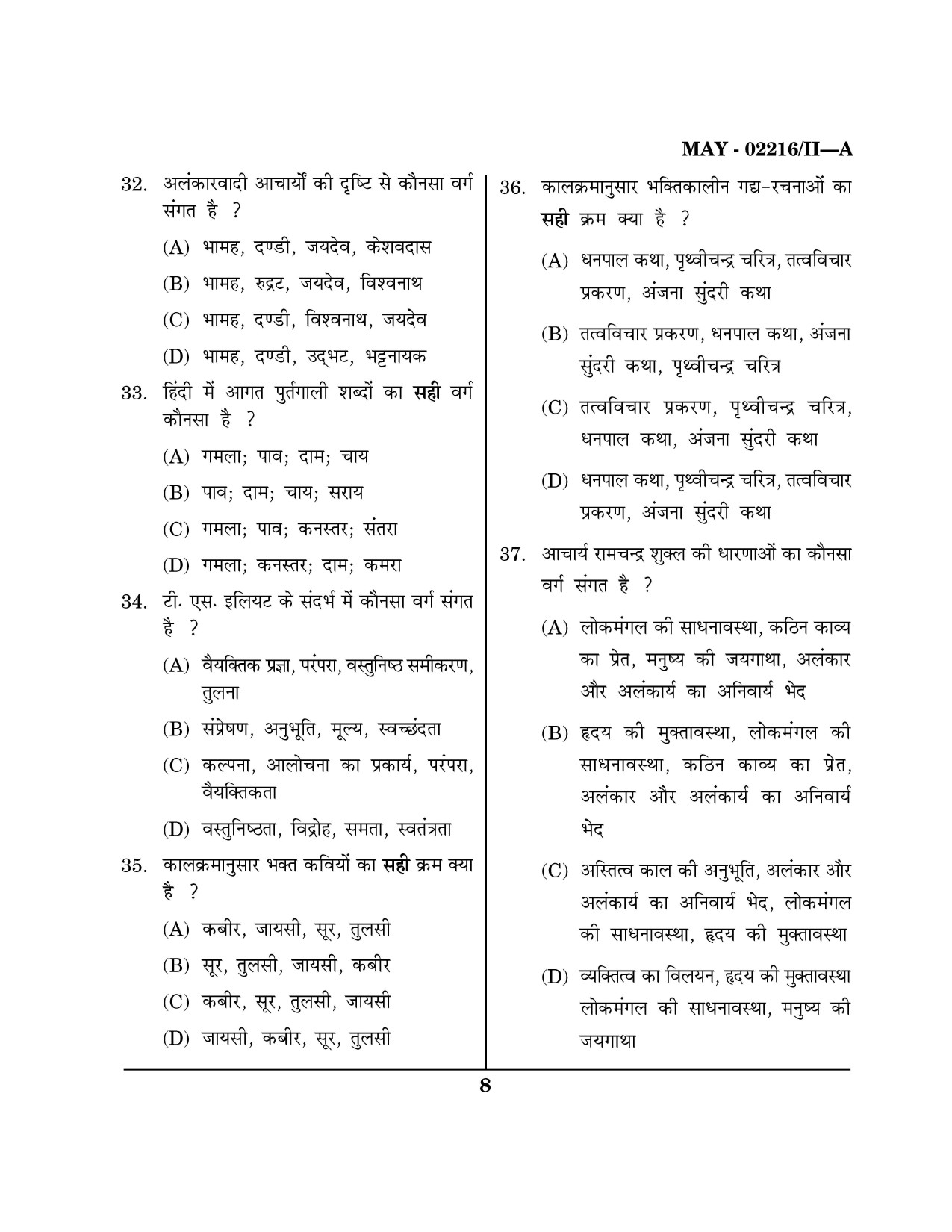 Maharashtra SET Hindi Question Paper II May 2016 7