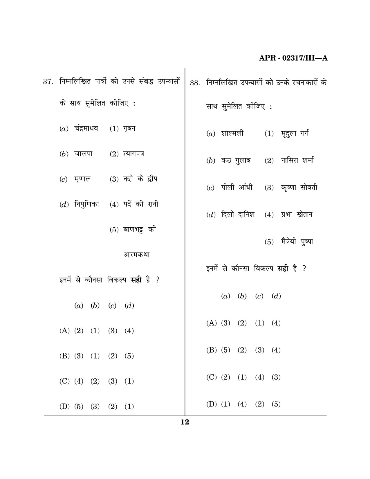 Maharashtra SET Hindi Question Paper III April 2017 11