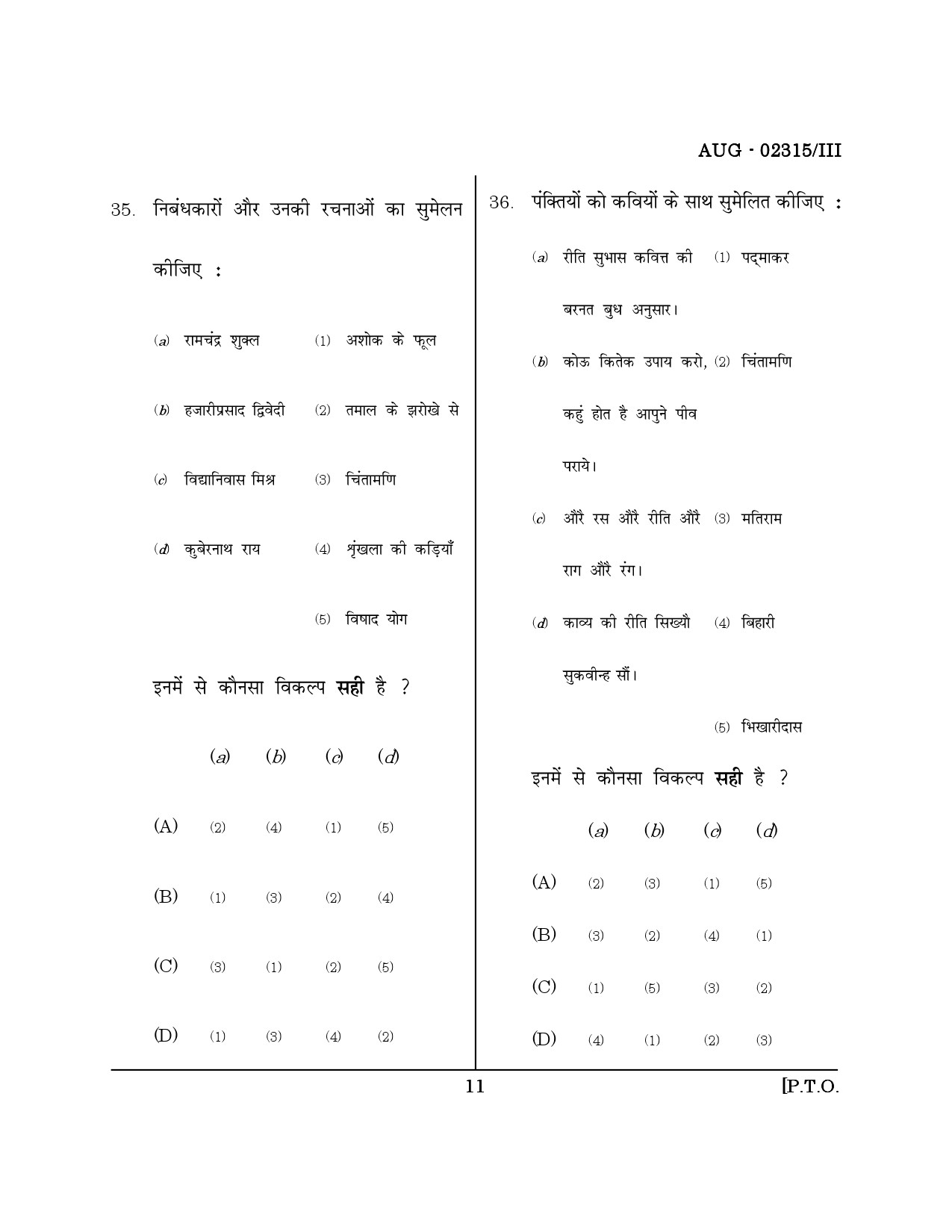 Maharashtra SET Hindi Question Paper III August 2015 10