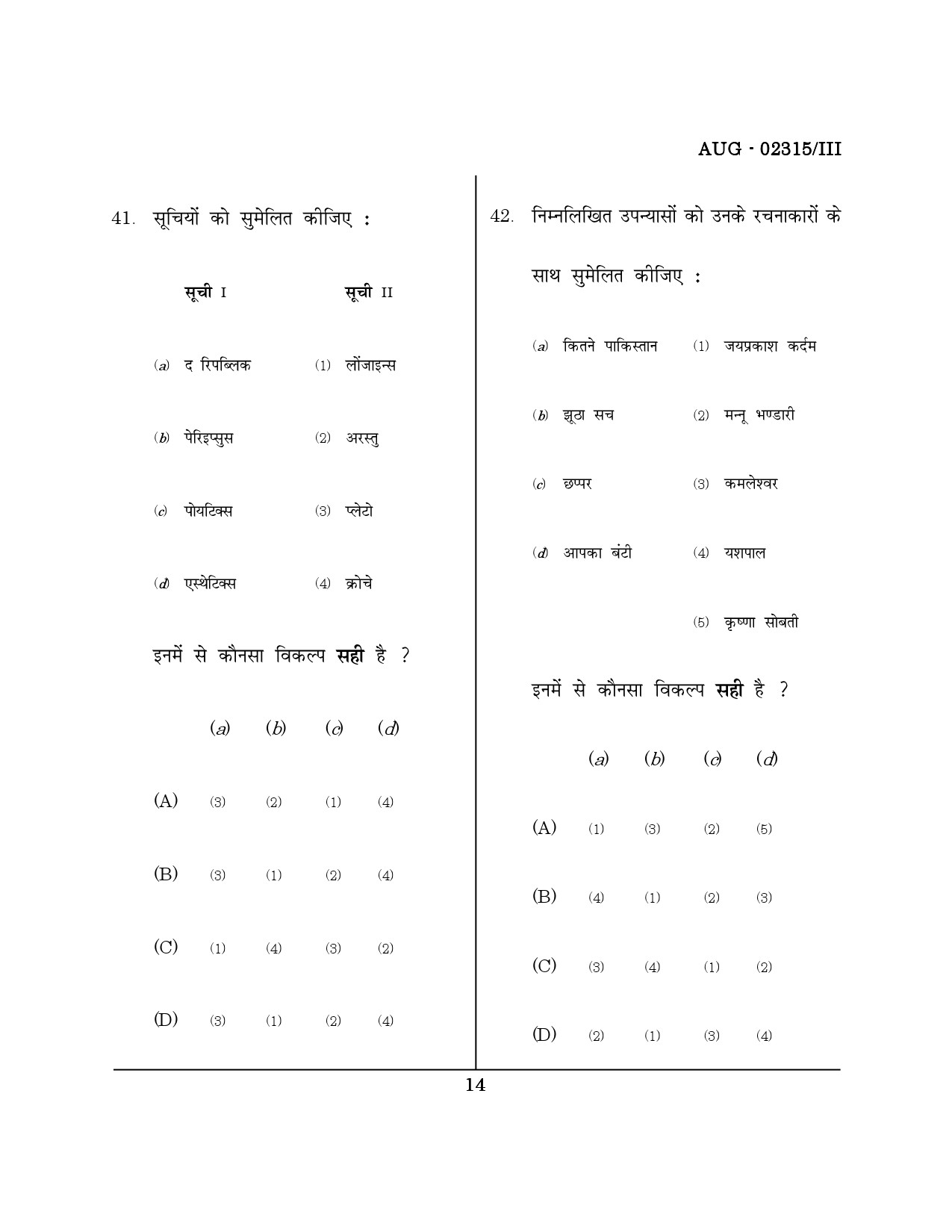 Maharashtra SET Hindi Question Paper III August 2015 13