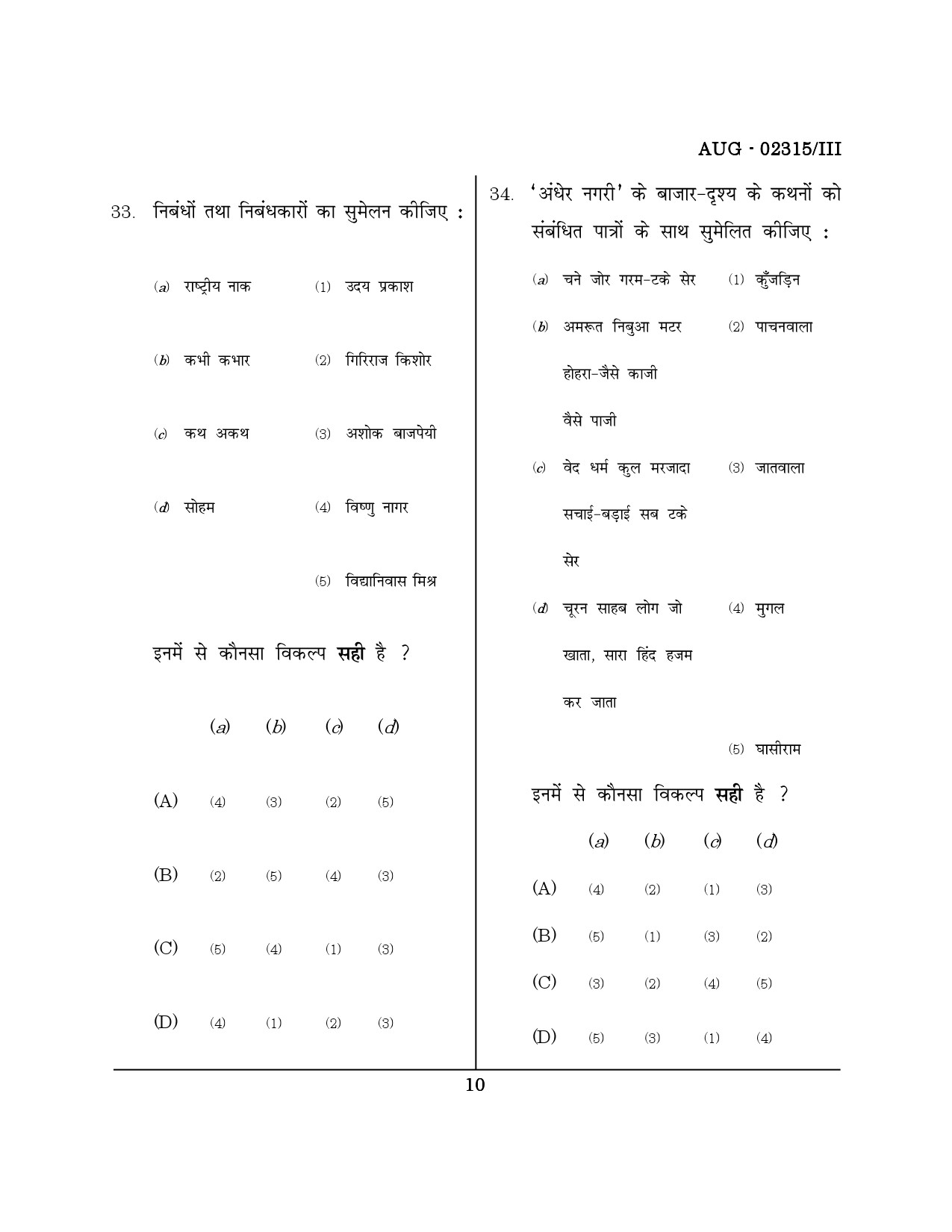 Maharashtra SET Hindi Question Paper III August 2015 9