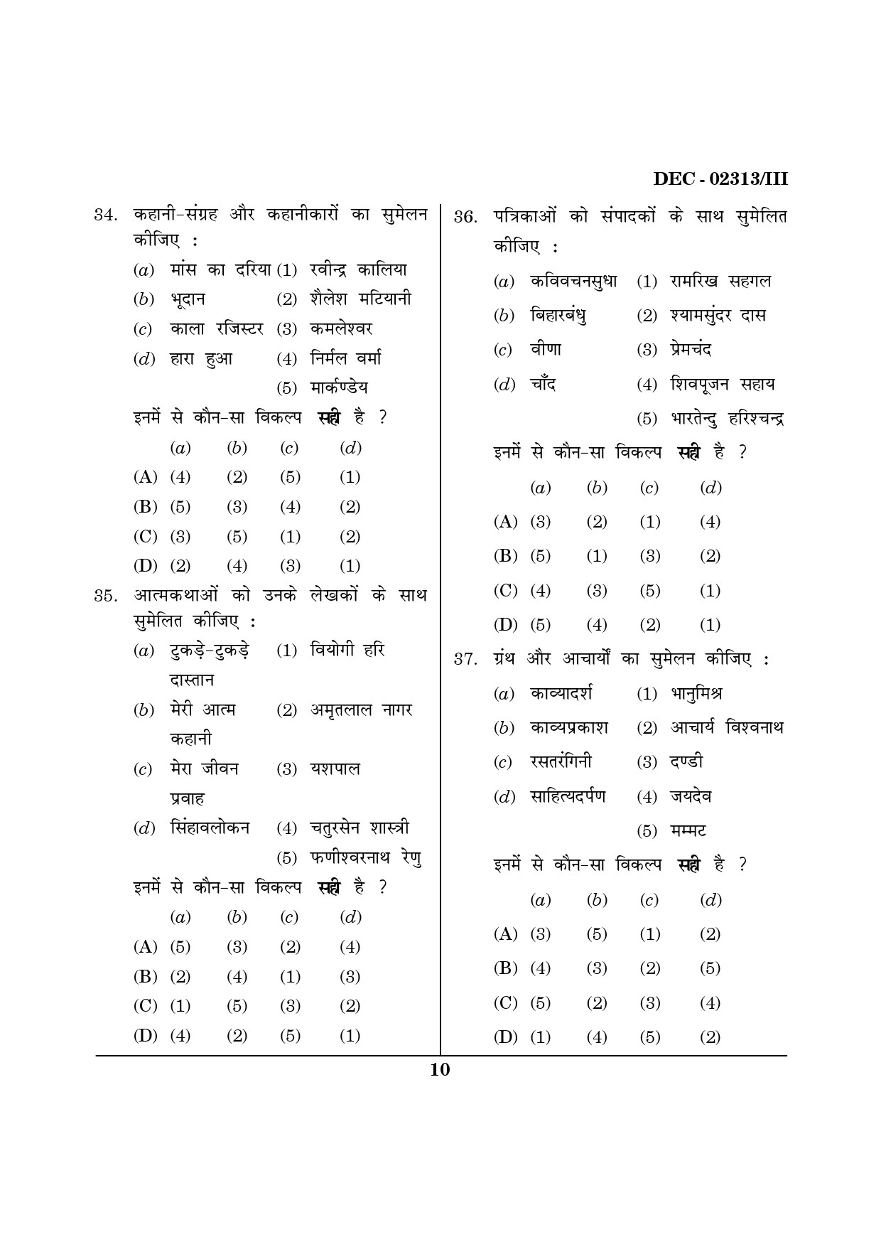 Maharashtra SET Hindi Question Paper III December 2013 9