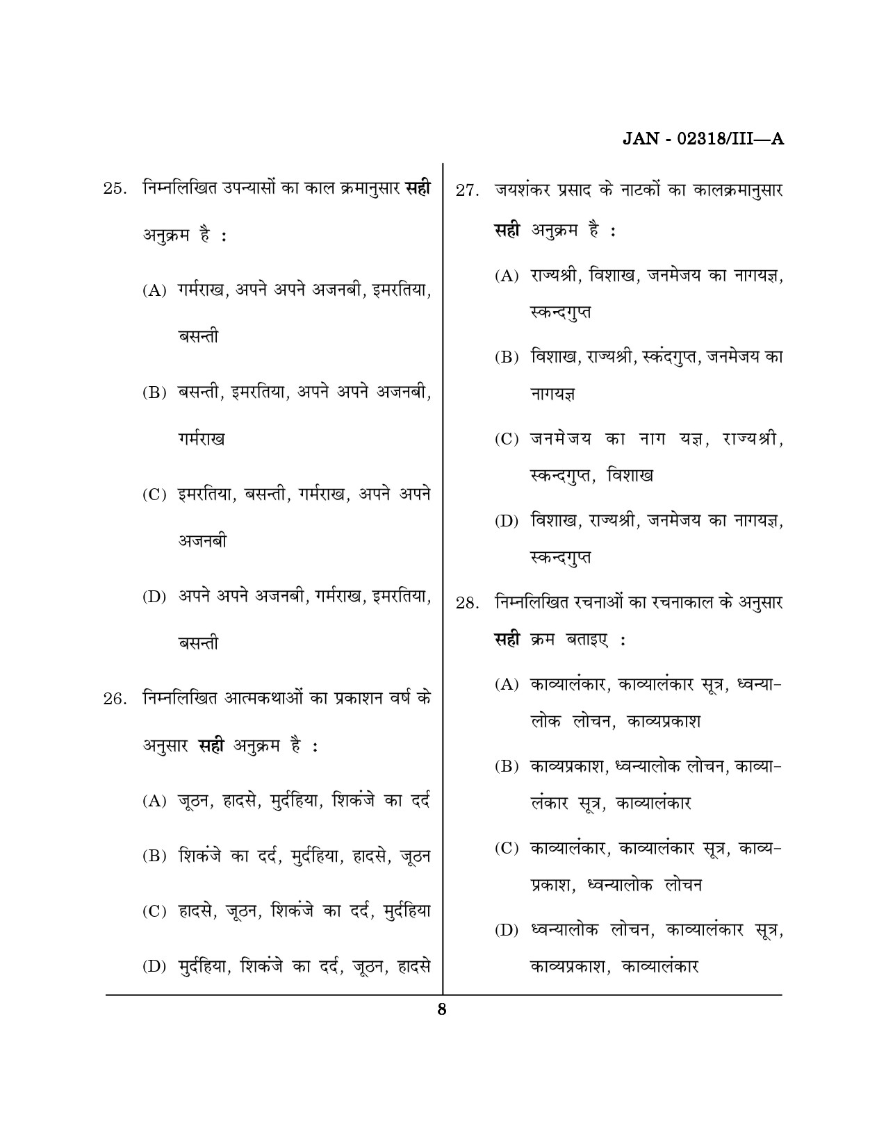 Maharashtra SET Hindi Question Paper III January 2018 7