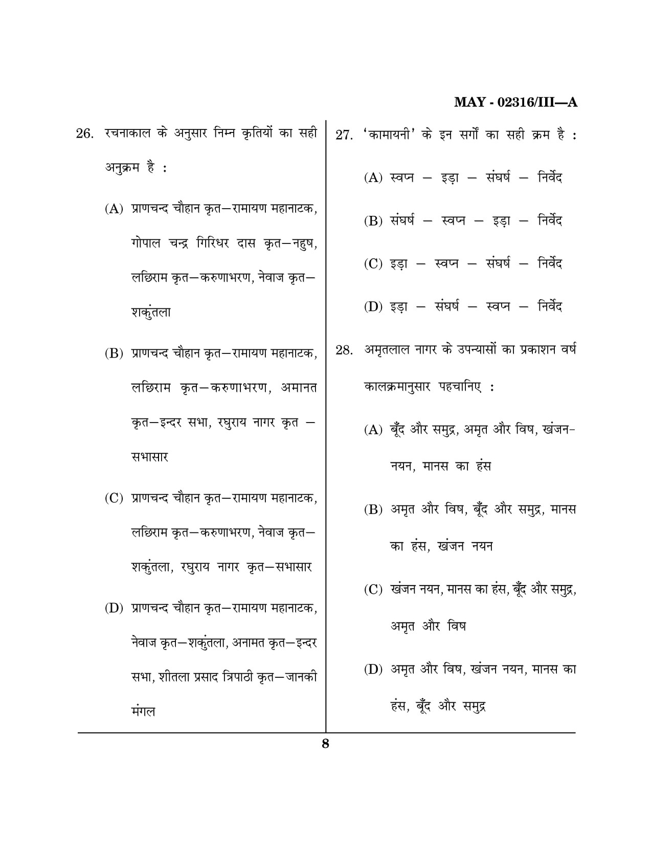 Maharashtra SET Hindi Question Paper III May 2016 7