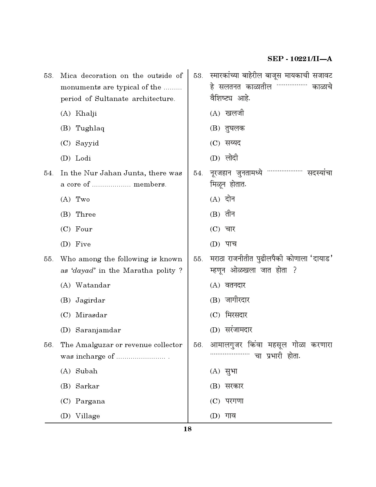 Maharashtra SET History Exam Question Paper September 2021 17
