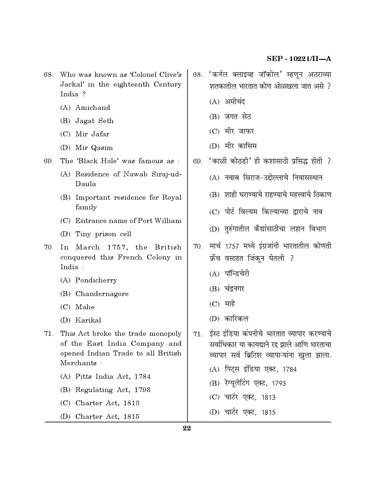 Maharashtra SET History Exam Question Paper September 2021 21