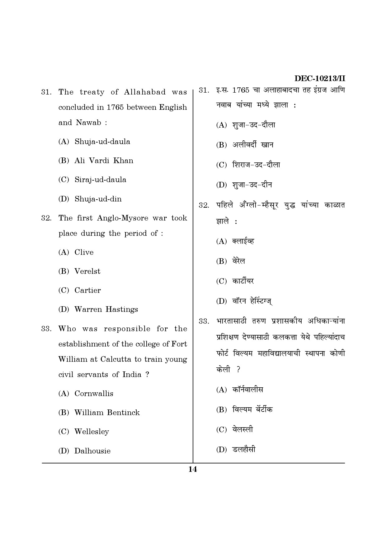 Maharashtra SET History Question Paper II December 2013 13