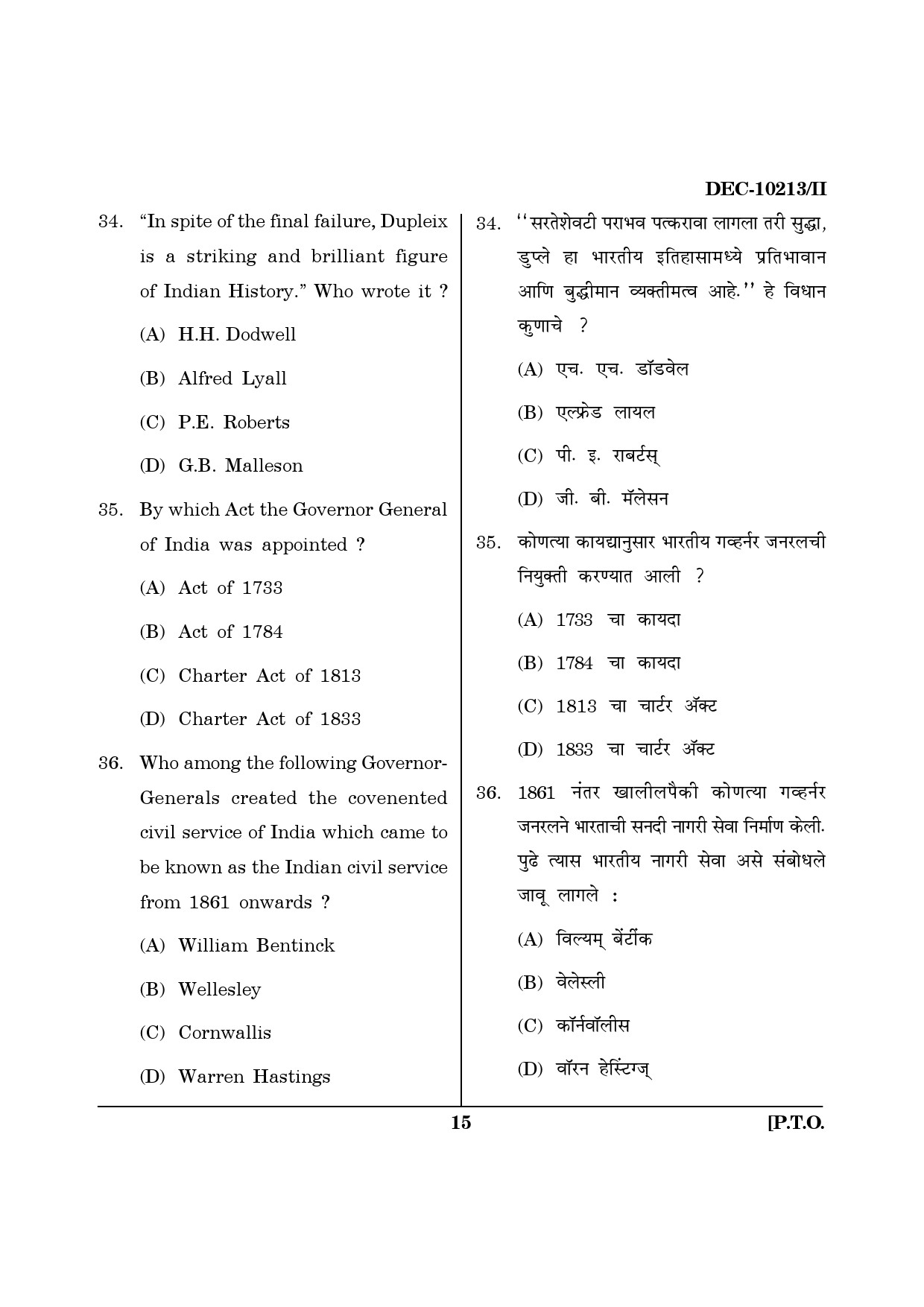 Maharashtra SET History Question Paper II December 2013 14